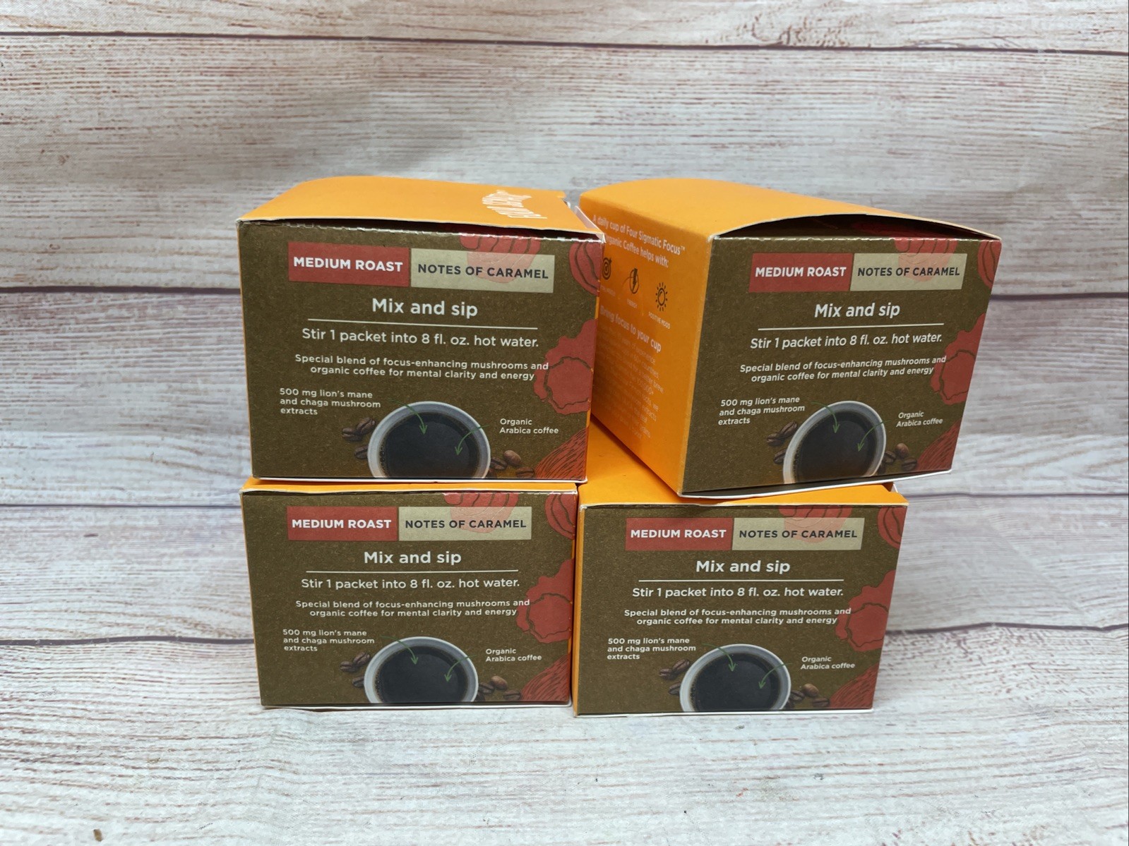 (4) Four Sigmatic Focus Organic Mushroom Coffee with Lion’s Mane. Exp 1/28