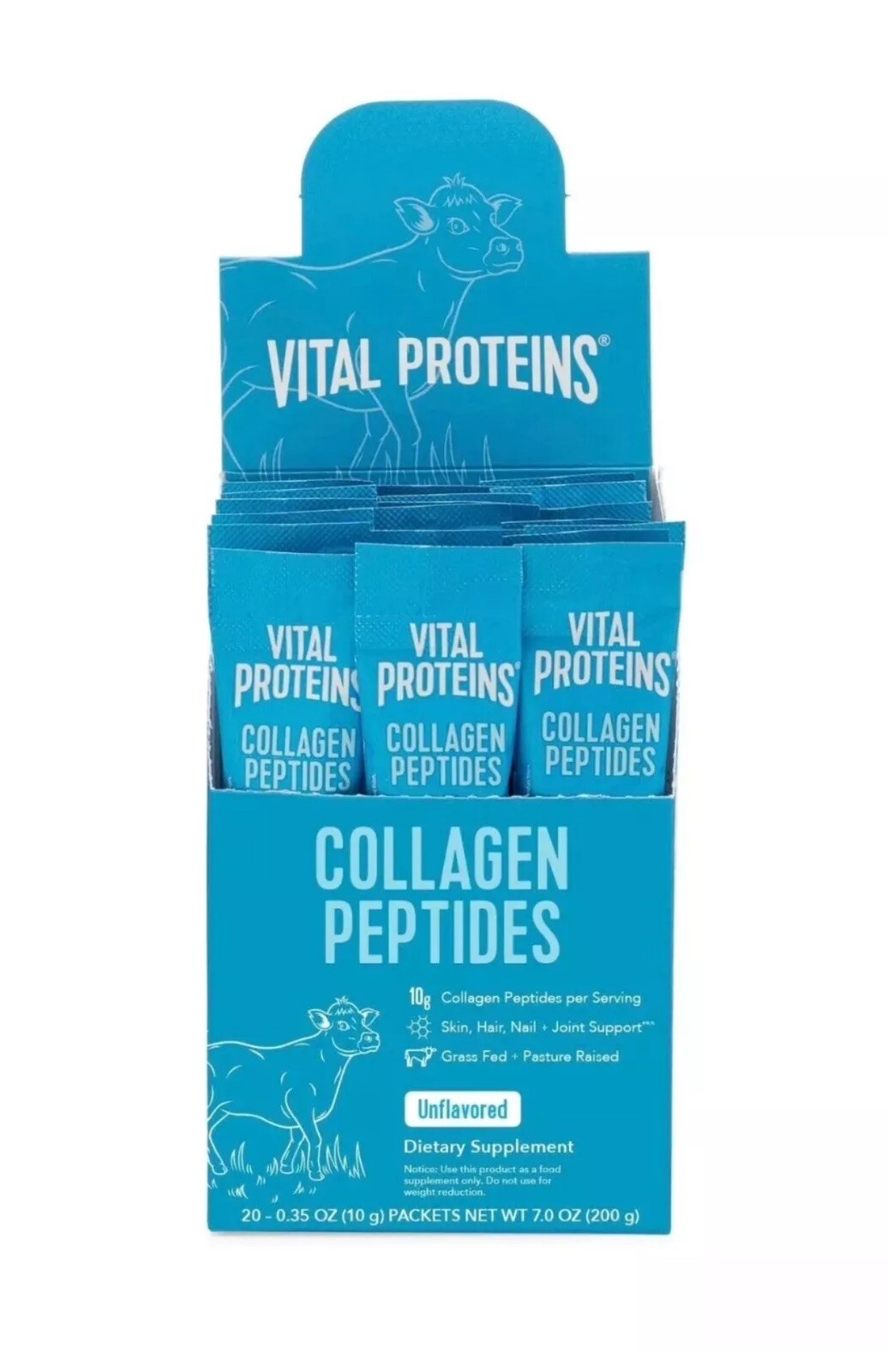 🩵 Vital Proteins Collagen Peptides Unflavored 20 Loose Packet Sticks Exp 7/28