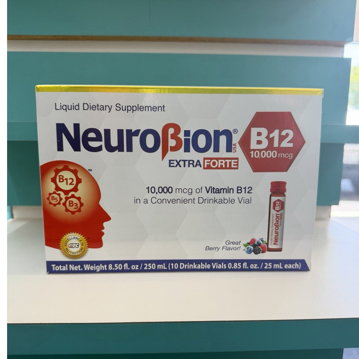 Neurobion Extra Forte B12 10,000 mcg Liquid Vials Berry 10 Pack 250 mL