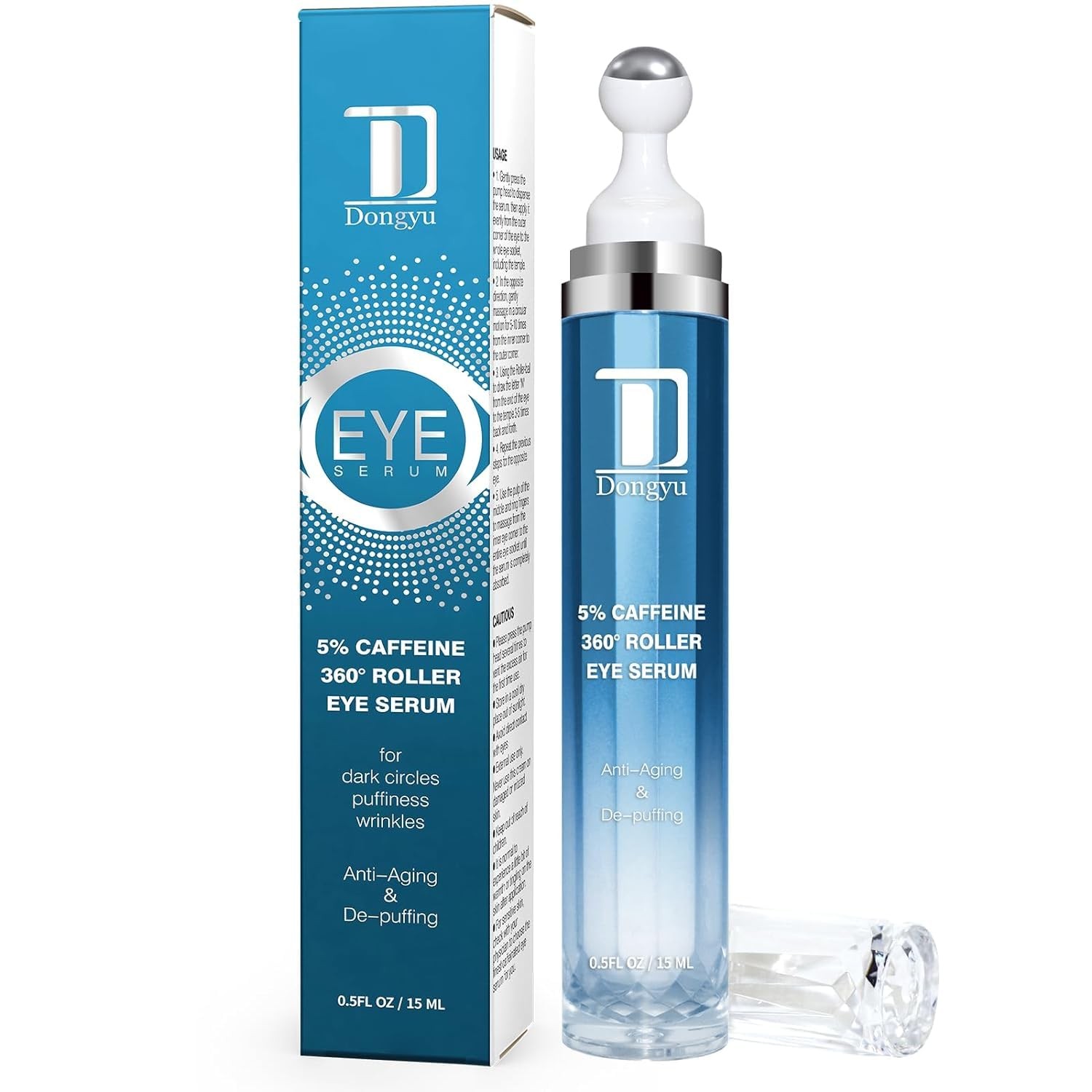 Caffeine Eye Cream for Dark Circles: Under 0.5 Fl Oz (Pack of 1), Blue