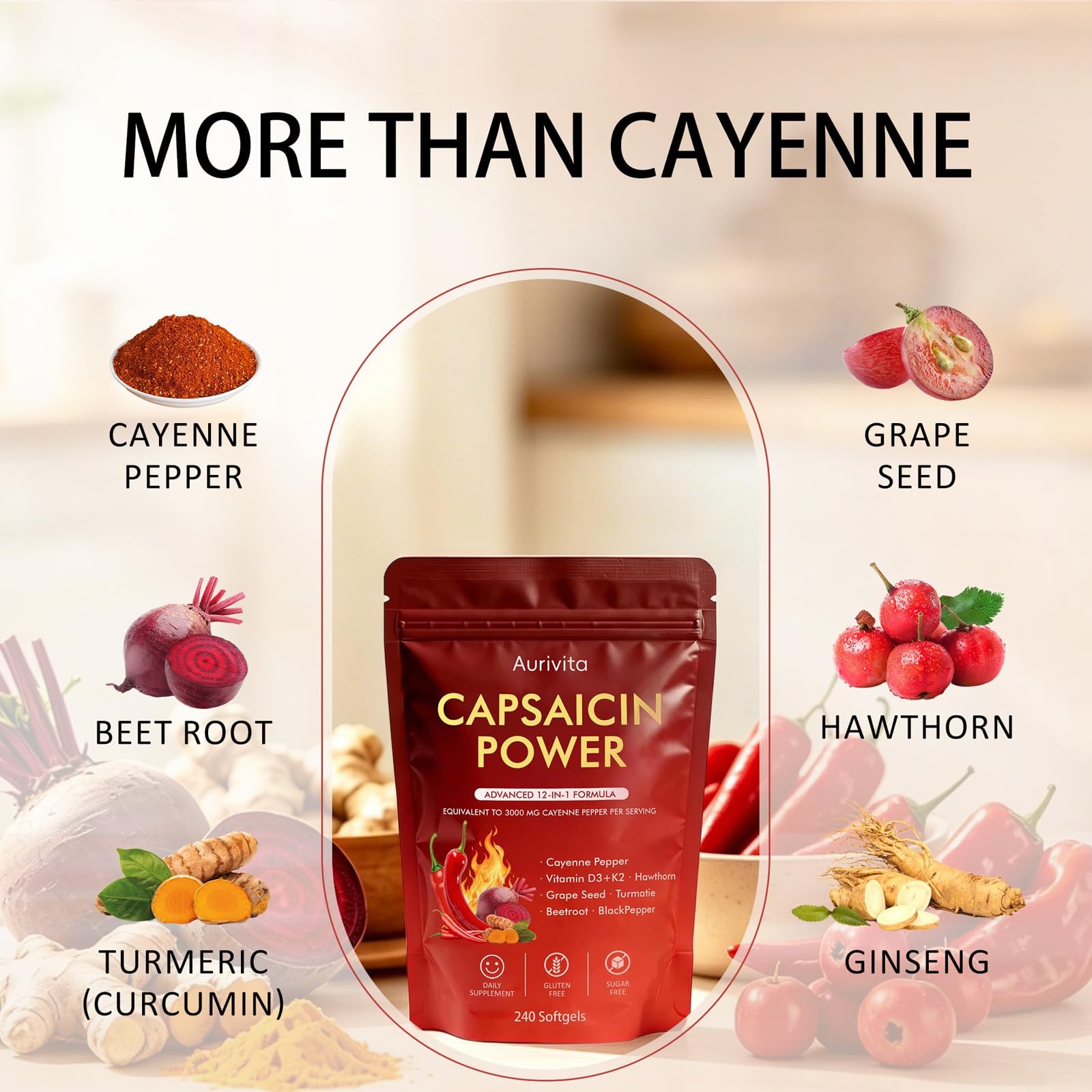 Capsaicin Power – Cayenne Pepper Softgels Supplement, Digestive & Gut Health 1pc