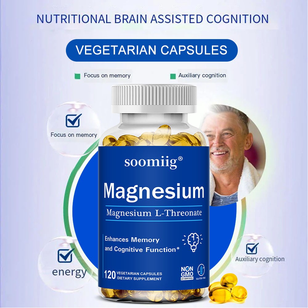 Magnesium L-Threonate 2000mg-Brain Health,Enhances Memory Focus 30/60/120 Caps