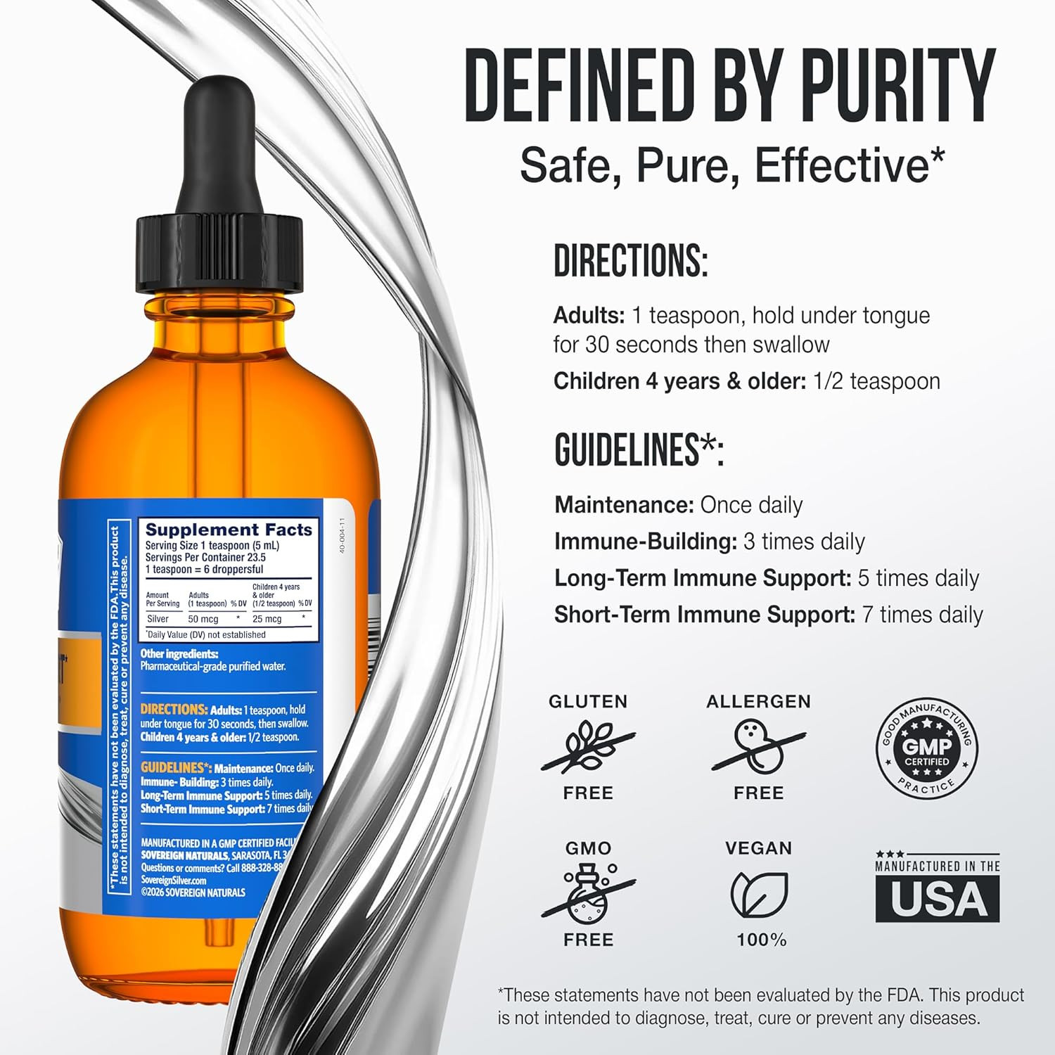 Immune Support – Colloidal Silver Hydrosol, 4 Fl Oz