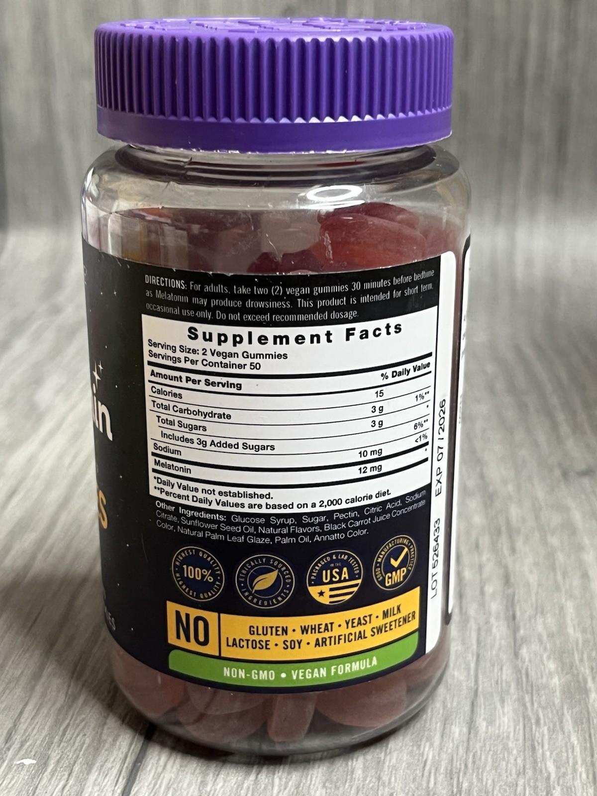 Carlyle Melatonin Gummies 12Mg Berry Flavor 100 Count Gluten Free, Free Shipping