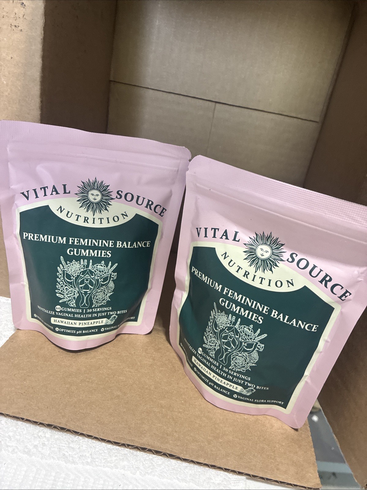 2X Vital Natural Nutrition Premium Feminine Balance Gummies 60 Gummies Exp 8/28