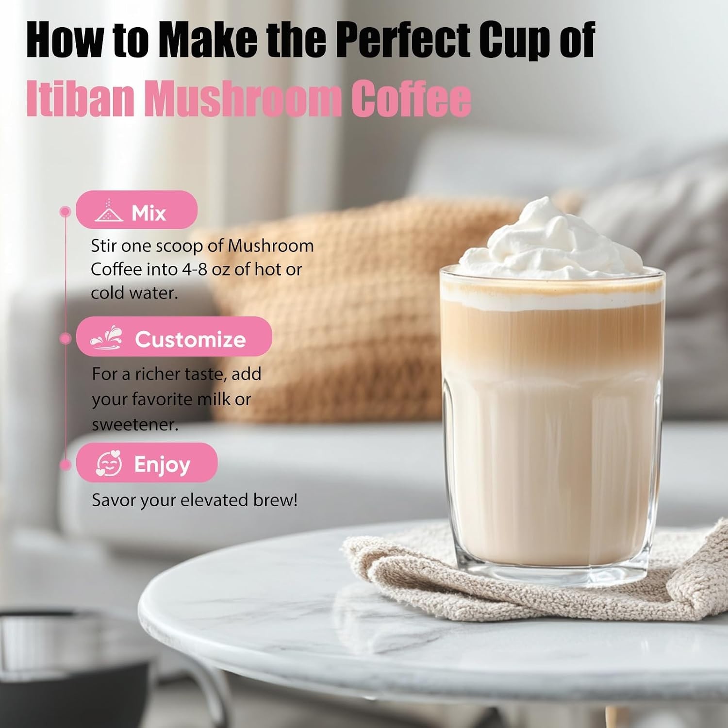 Slim Mushroom Coffee Instant Coffee with Berberine Cinnamon Yerba Mate Turmeric