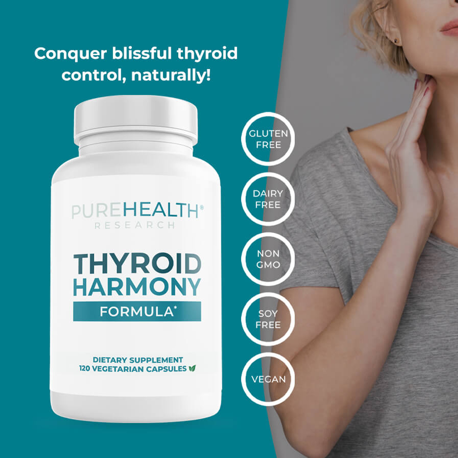 PureHealth Research Thyroid Harmony -L-Tyrosine, Bladderwrack, Ashwagandha, Zinc