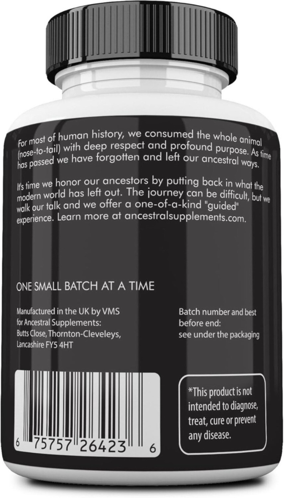 Ancestral Supplements 180 Capsules Grass Fed Beef Organ Supplement – Non-GMO new