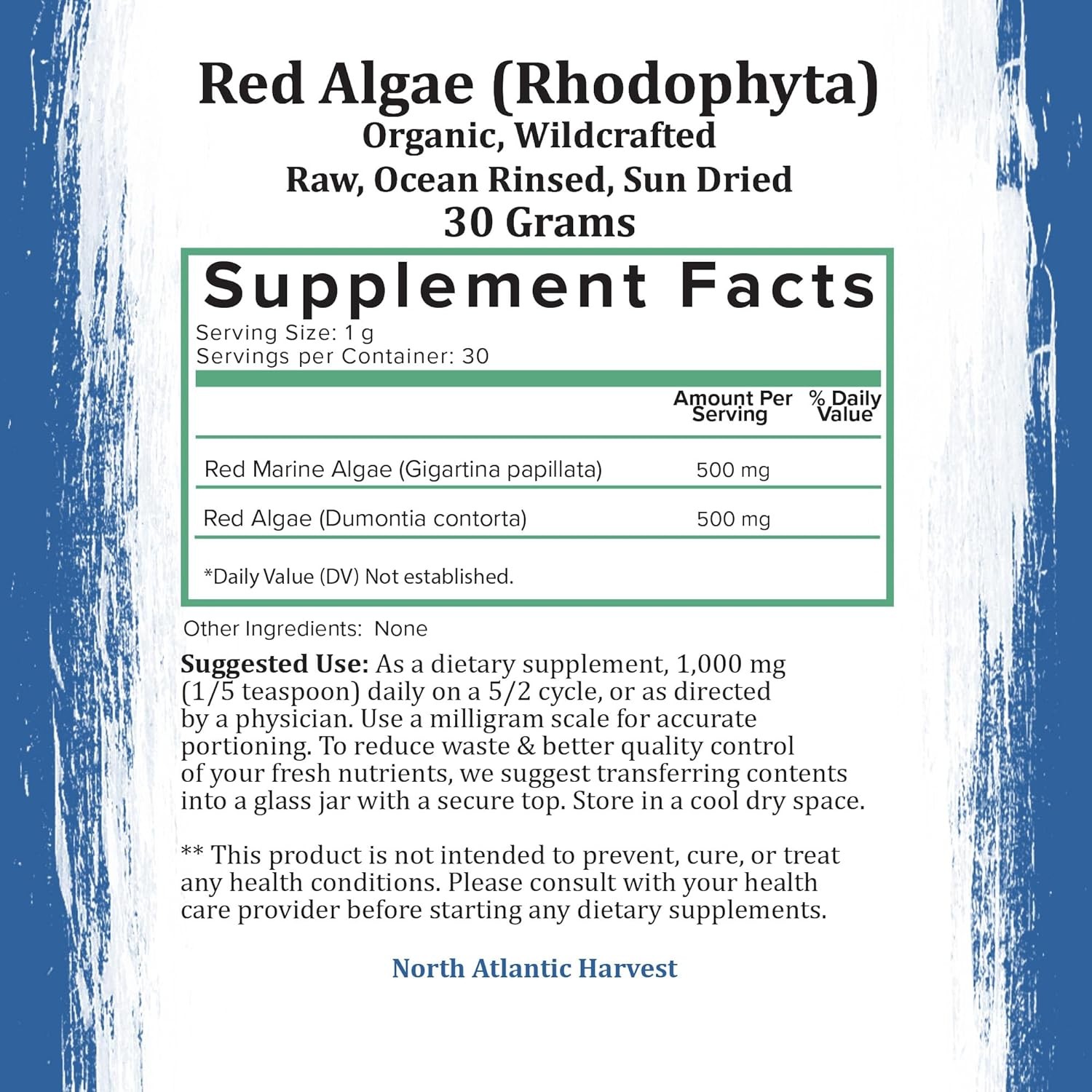 Red Marine Algae (Gigartina and Dumontiacea) Powder – 30 Gram
