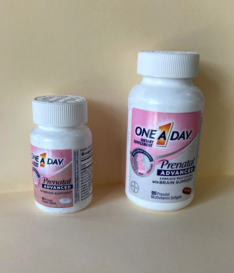 One A Day Prenatal Advanced Multivitamin + Choline DHA Folic Acid Iron 90+90 ct