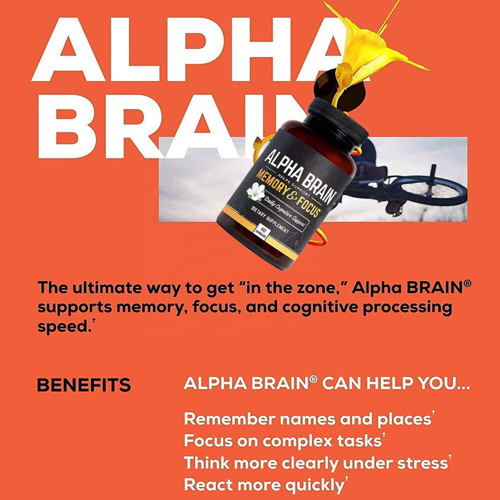 Brain Alpha Memory And Focus 60 Capsules Supplement For Men & Women