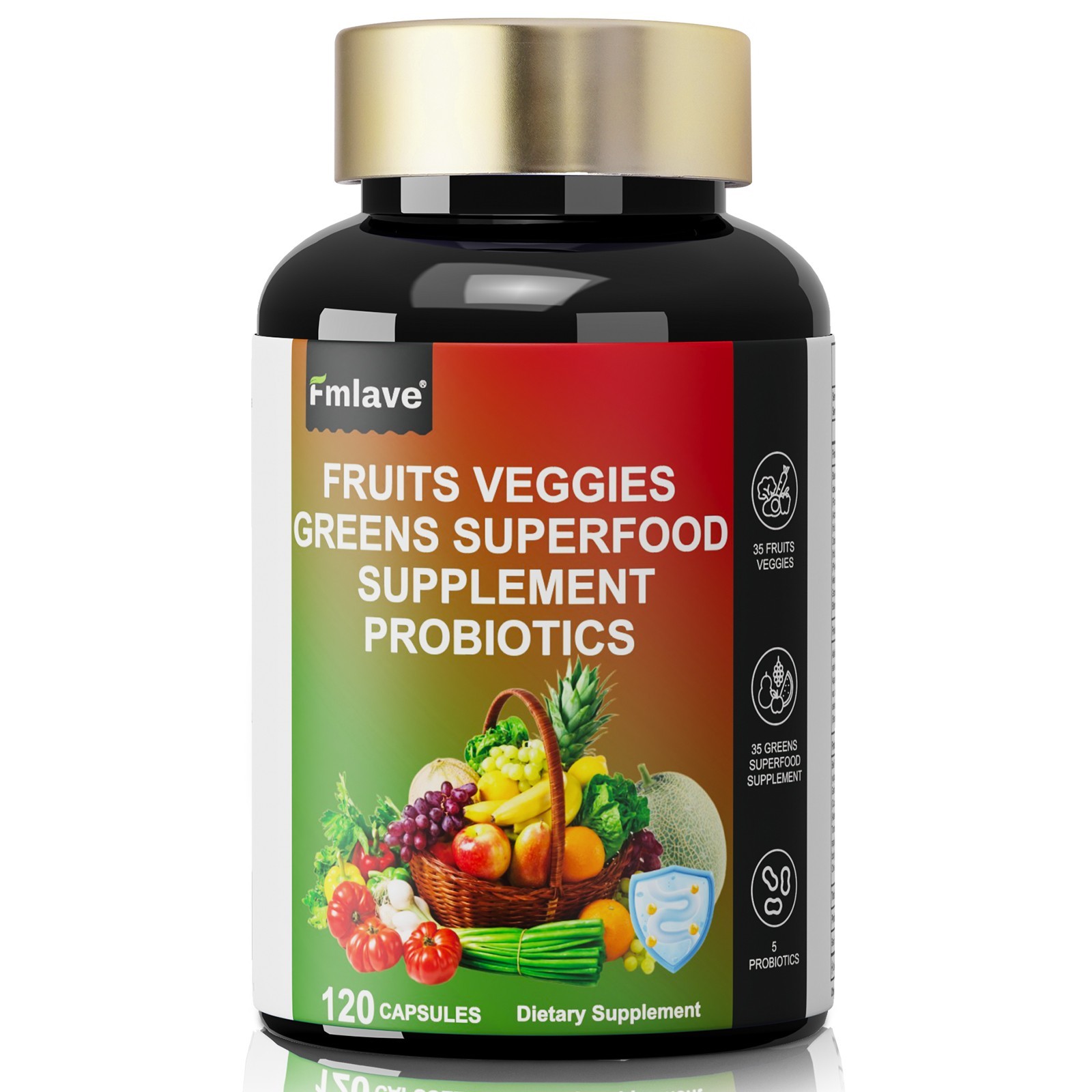 70 Fruits and Veggies Whole Food Supplement with Superfood & 5 Probiotic Strains