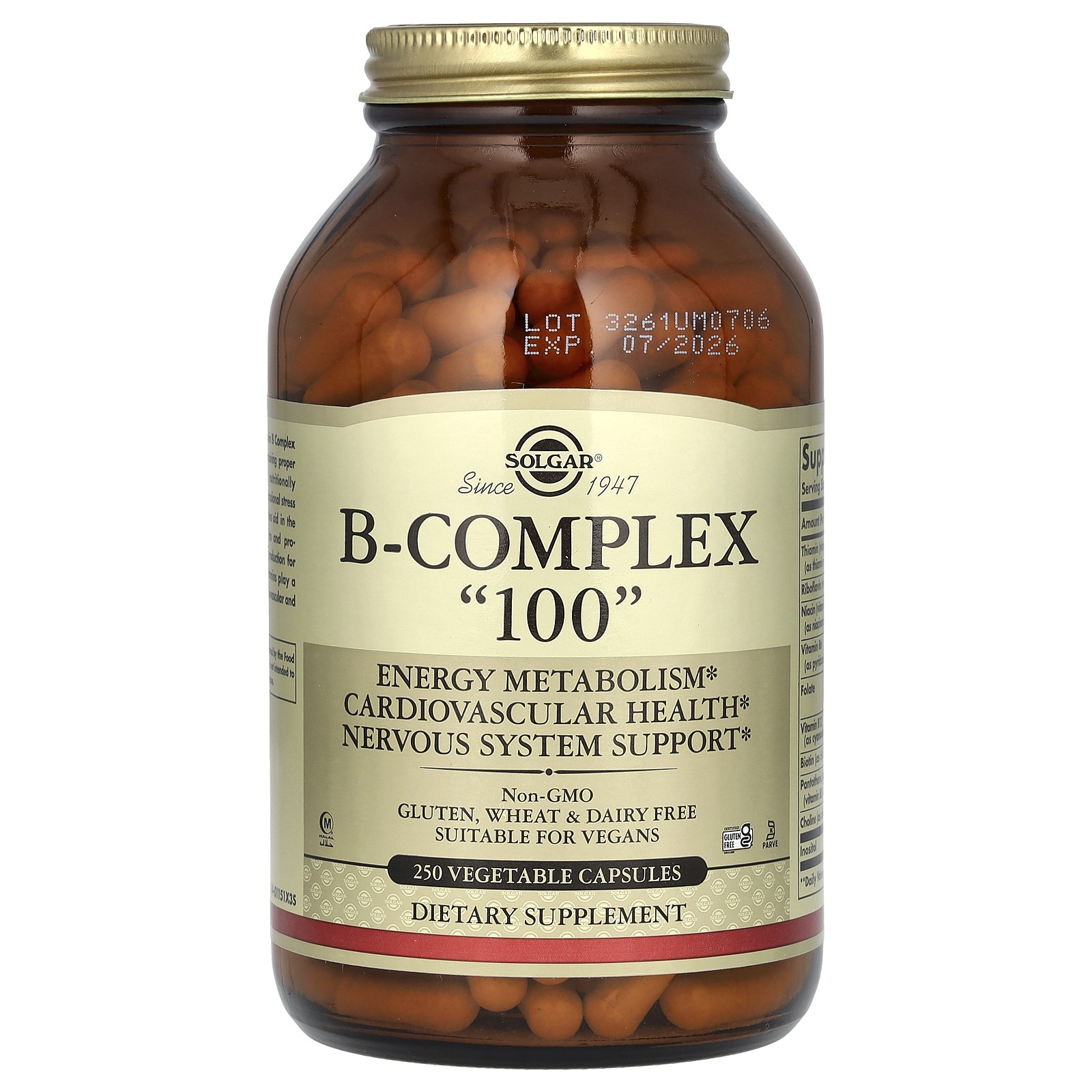 B-Complex «100», 250 Vegetable Capsules