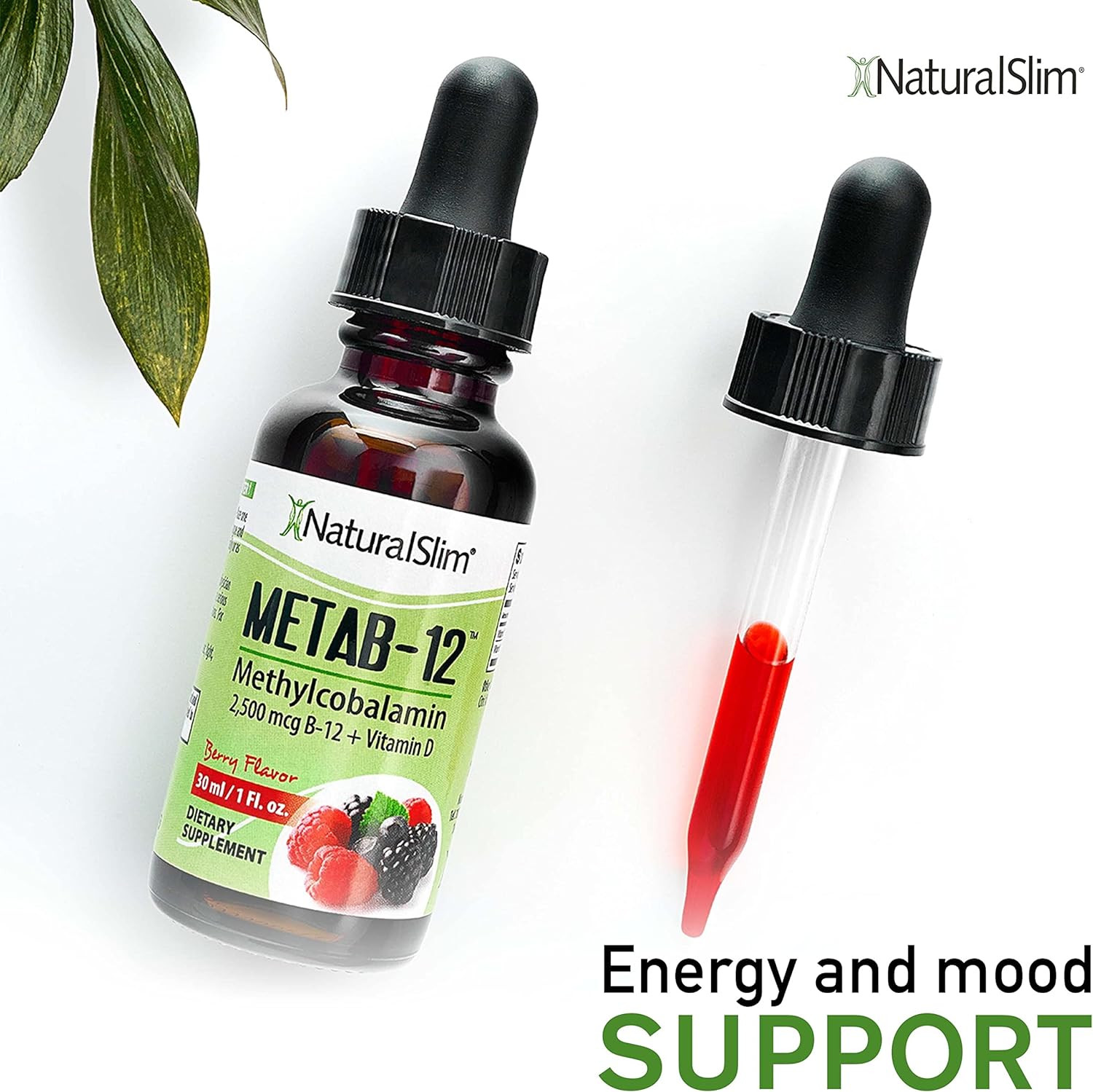 Metab-12 – Liquid Vitamin B12 Sublingual Supplement 2500 Mcg with Vitamin D3 …