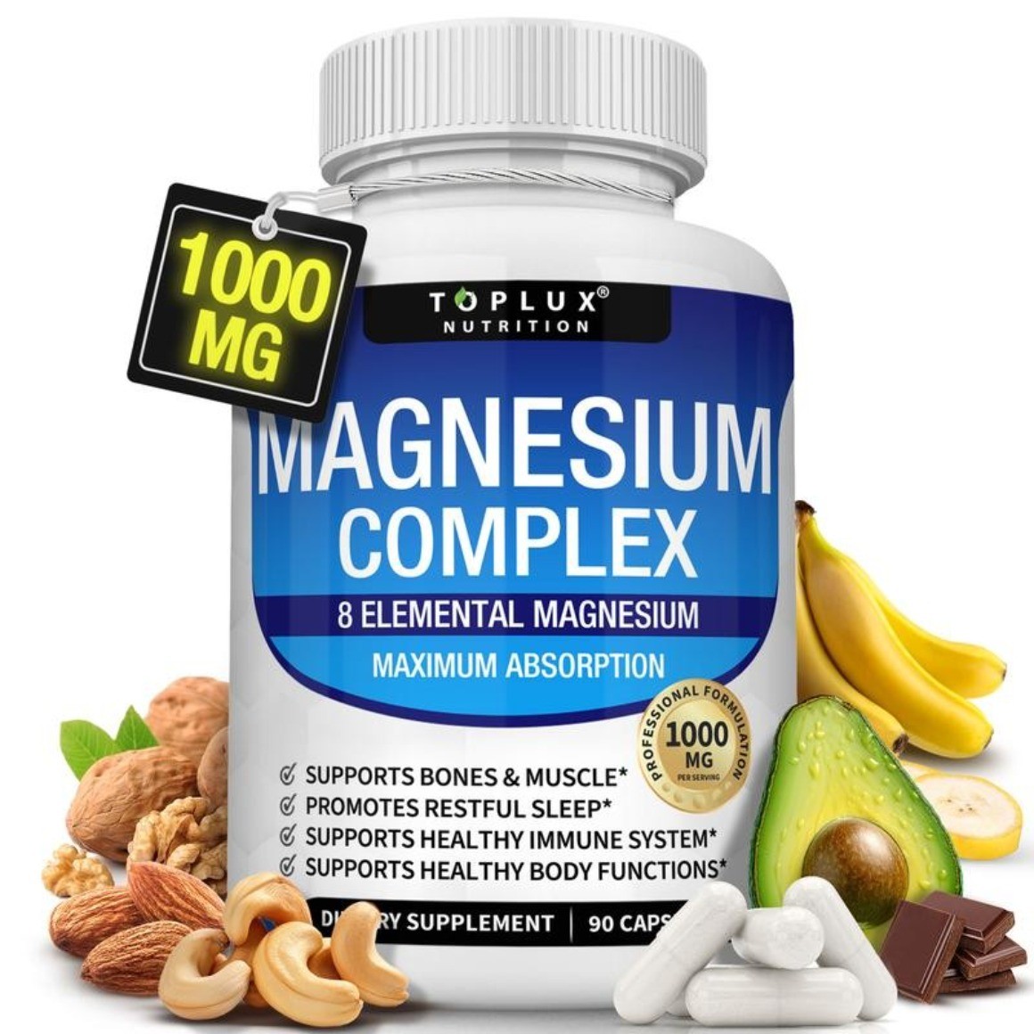 Magnesium complex supplement: magnesium, of 8-element 1000mg 90 capsules hot