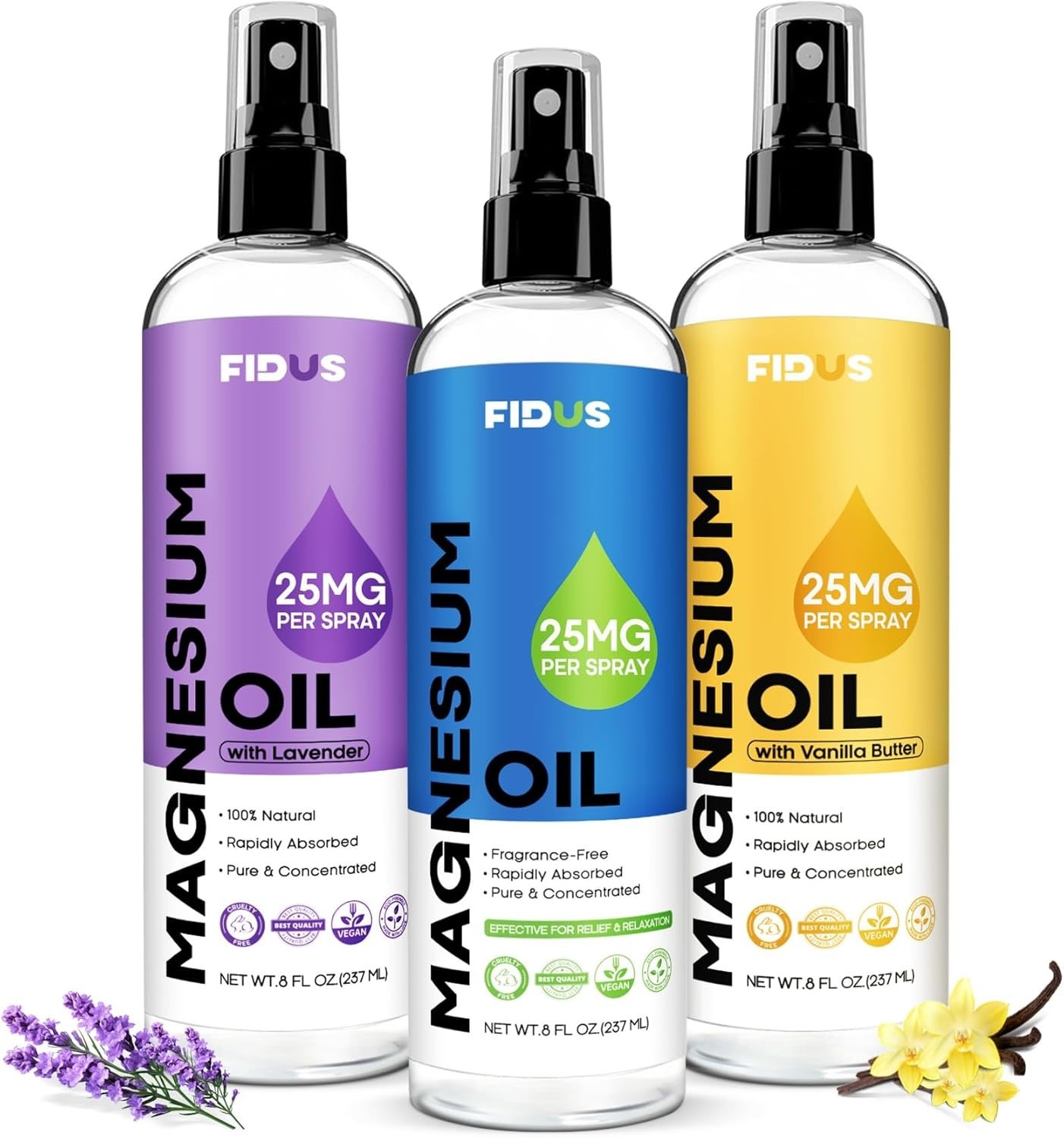 100% Pure Magnesium Oil Spray 8 fl oz – Quick Absorbing Muscle & Joint Relief ..