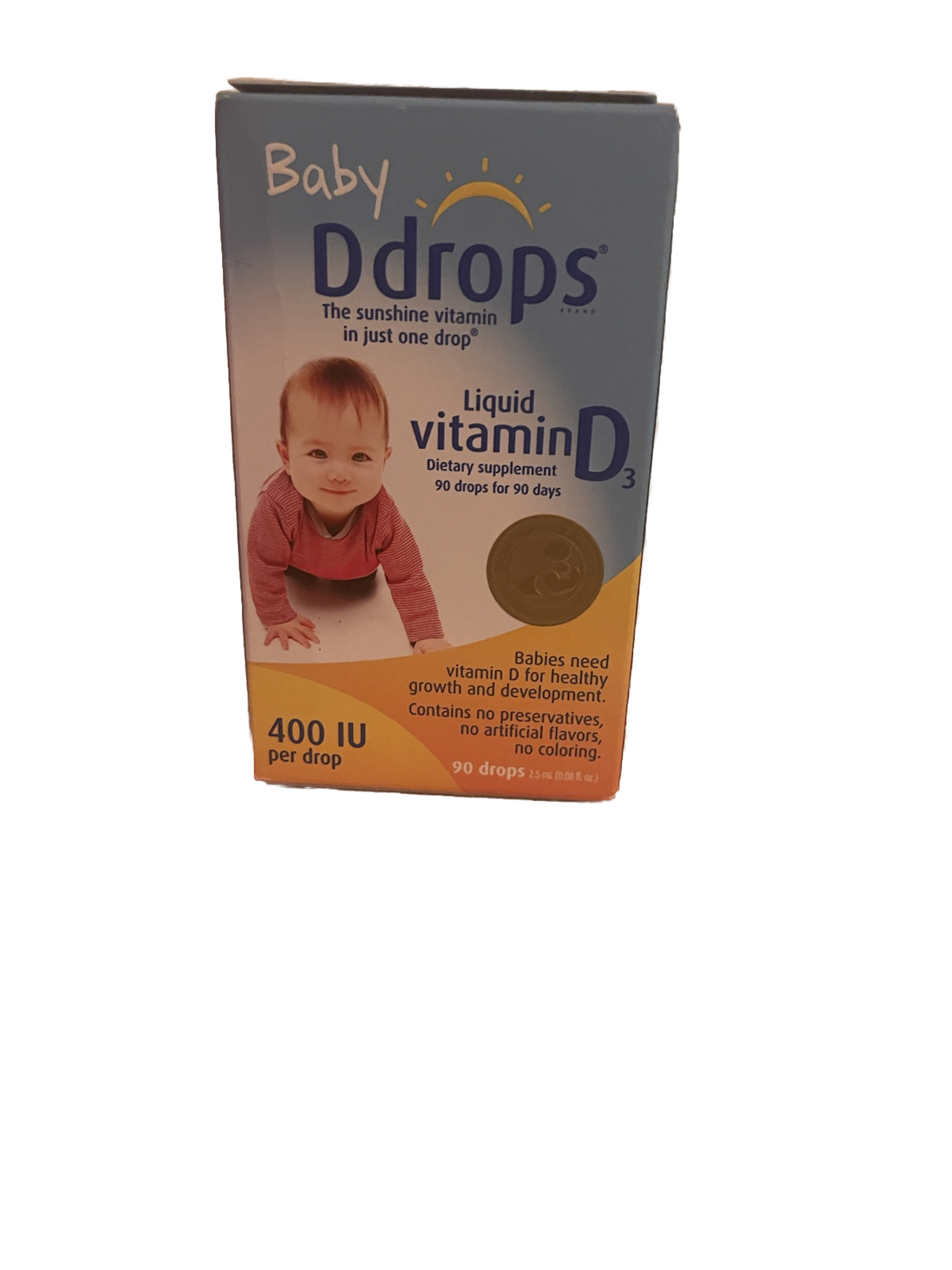 Ddrops, Baby, Liquid Vitamin D3, 400 IU, 0.08 fl oz (2.5 ml), 90 Drops