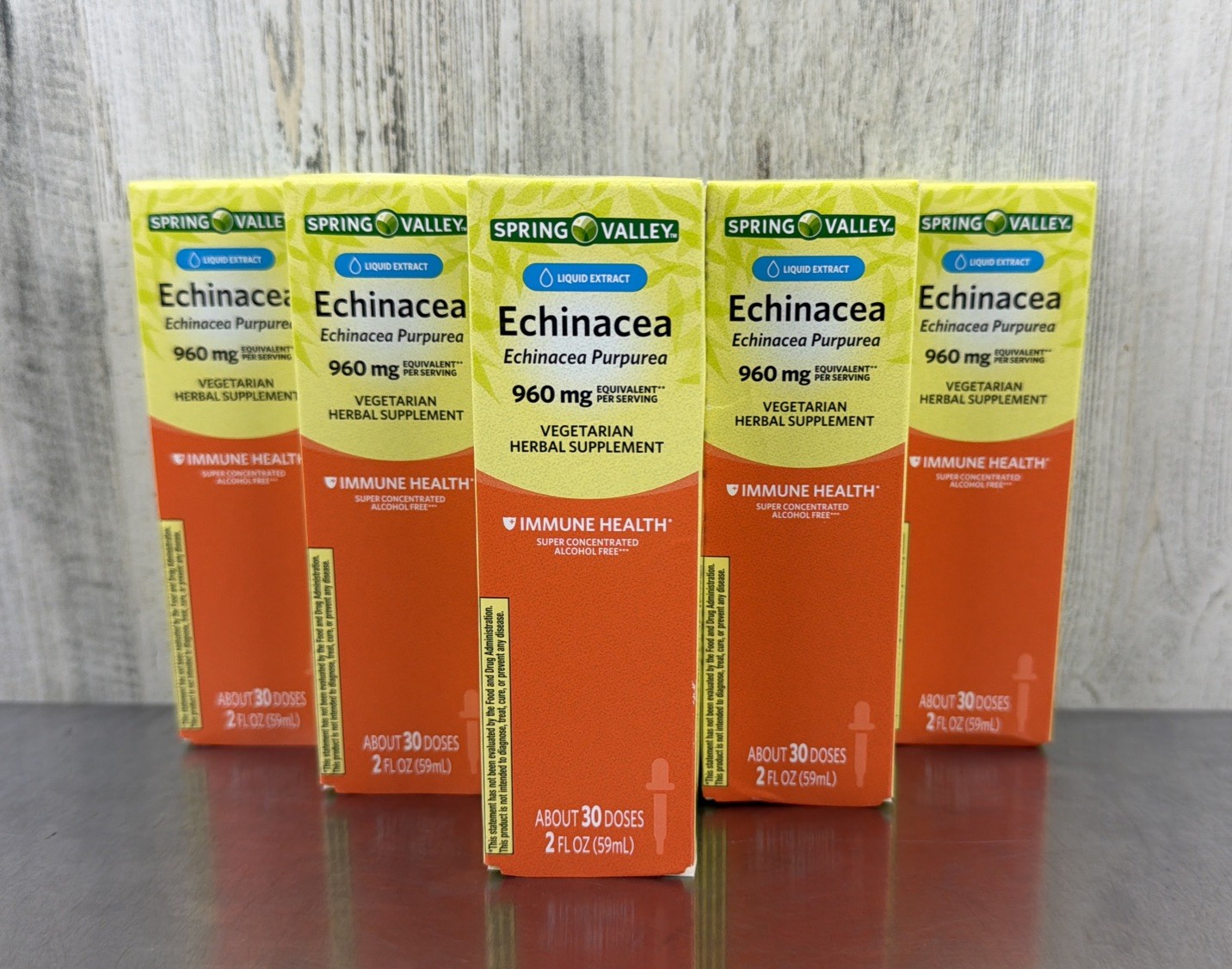 Lot Of 5 Spring Valley Echinacea 960 mg Liquid Extract 2 Fl Oz