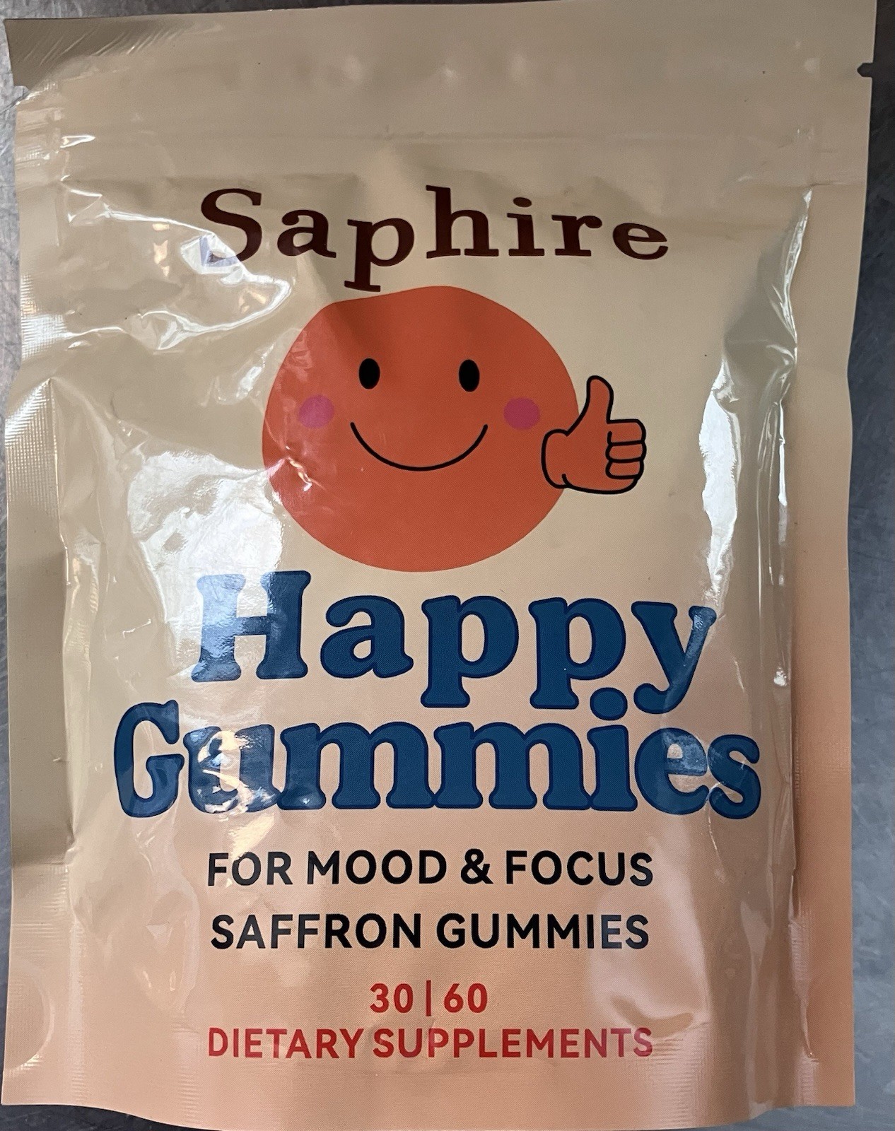 Saphire Happy Gummies Mood & Focus 60 Saffron Gummies BB:1/2028