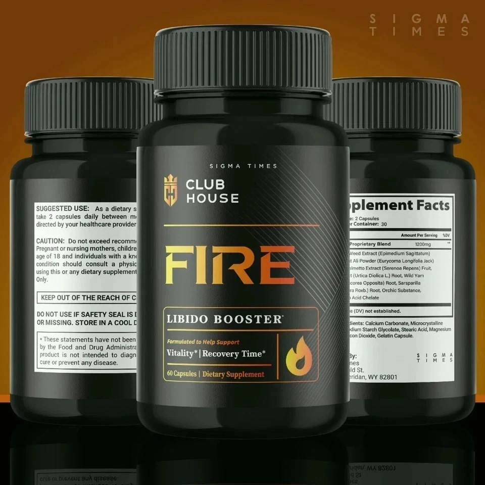 Clubhouse Fire Male Supplement for Advanced Stamina & Virility 60ct (Free Ship).