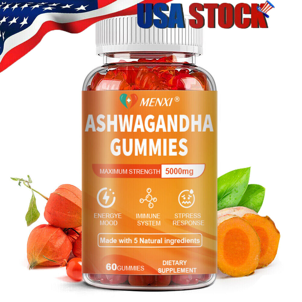MENXI Ashwagandha Gummies – Adrenal Support & Cortisol Balance 60PCS US