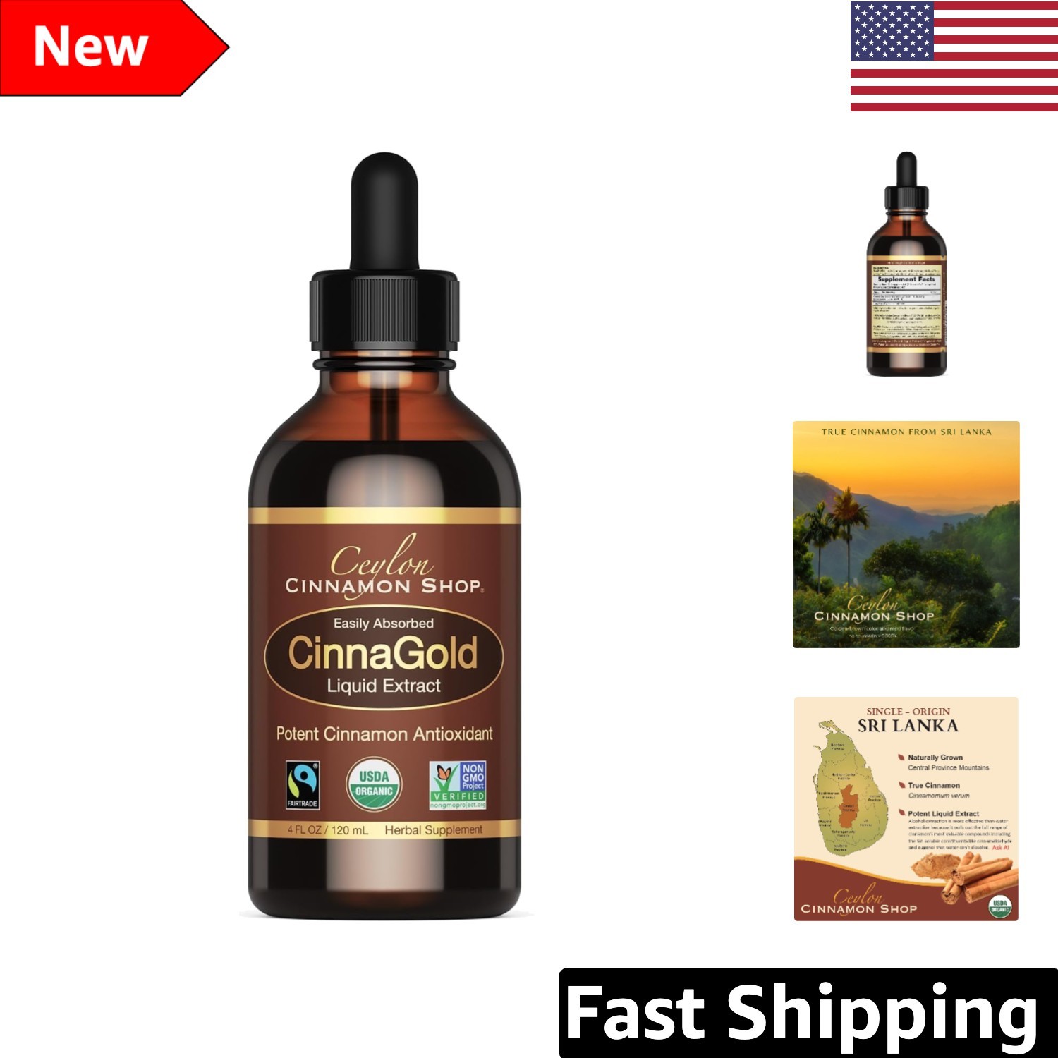 4 oz. High-Potency Organic Liquid Cinnamon Extract – Gluten-Free & Fairtrade