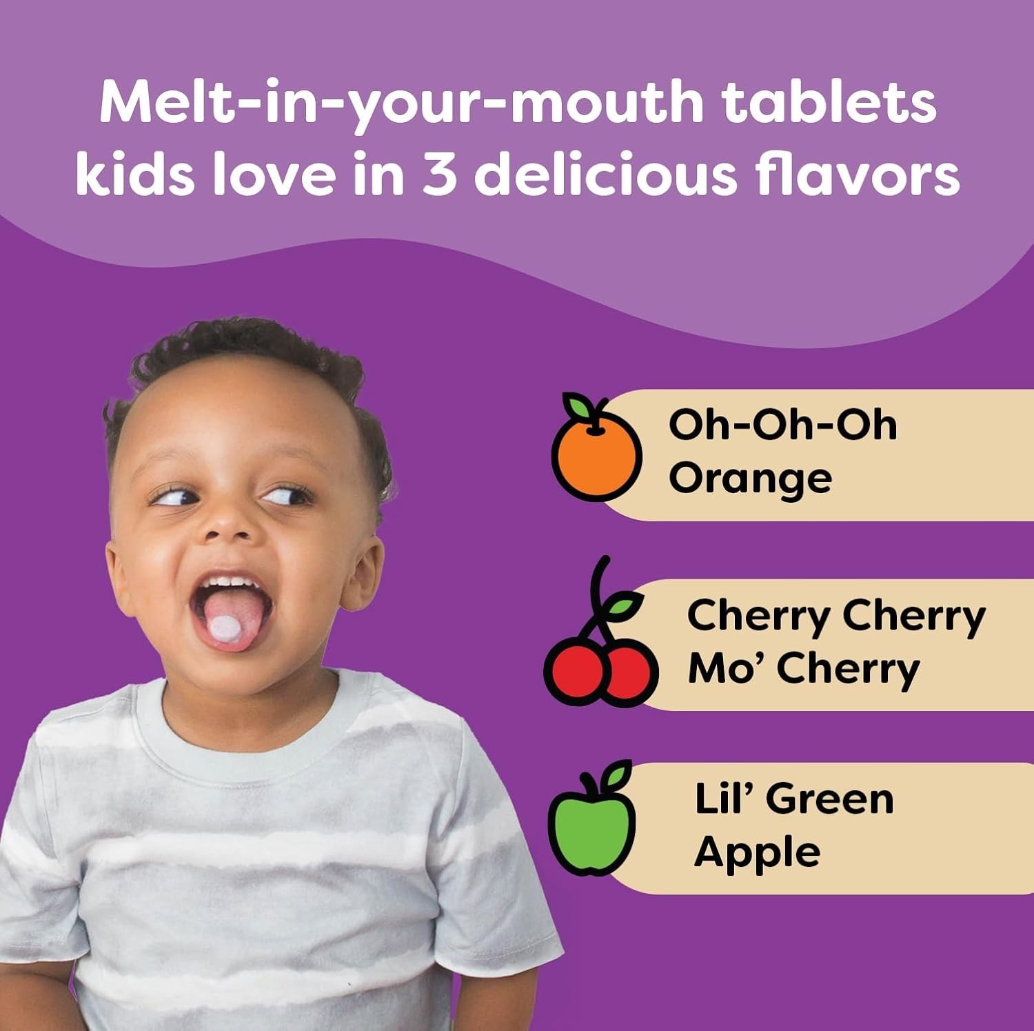 Renzo’s Kids Multivitamin Iron Zinc Vitamin C D E K 60-Count Cherry Sugar-Free
