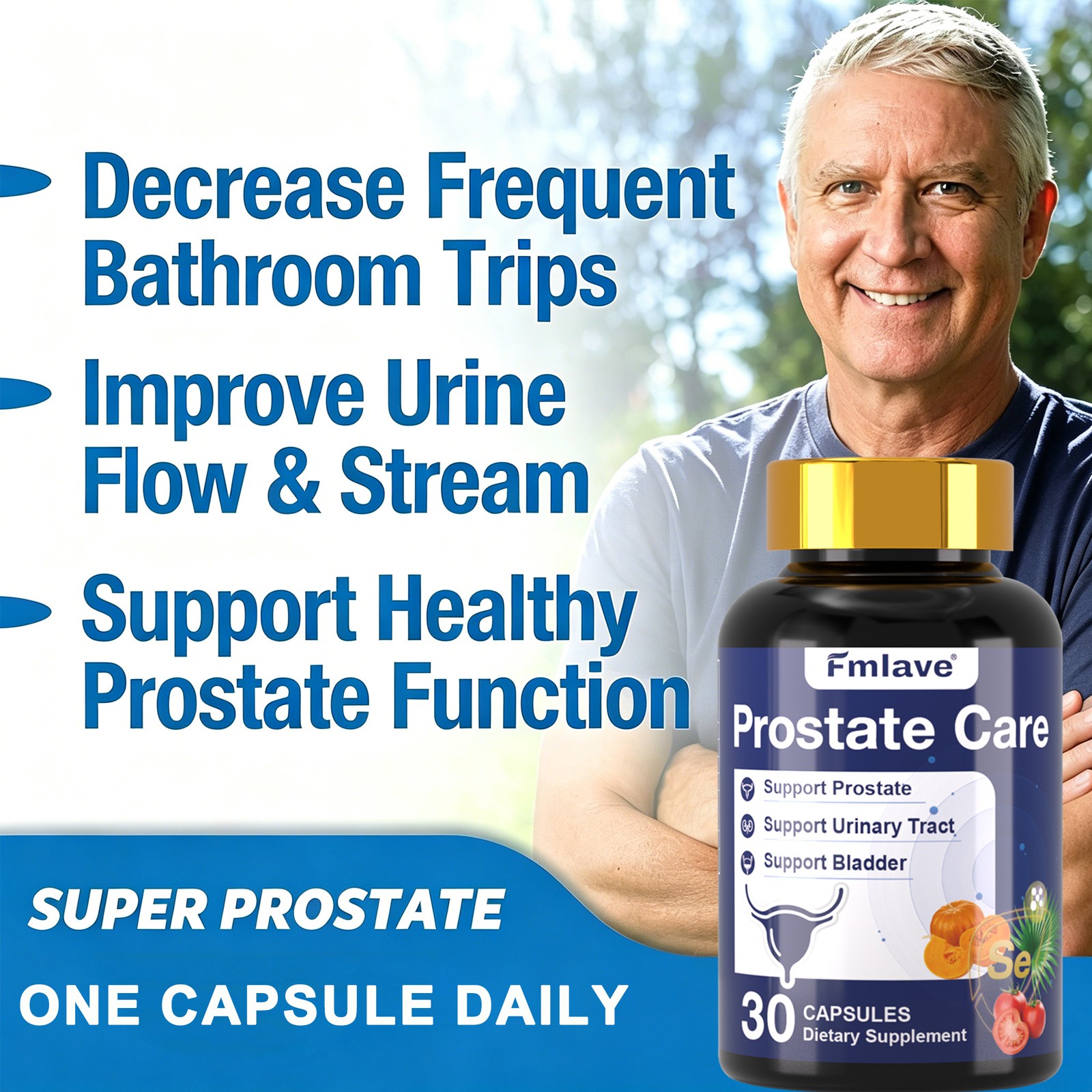 Prostate Support – Saw Palmetto – Reduce Frequent Urination, Stamina supplement