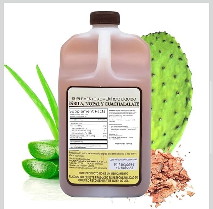 Aloe Vera Nopal Cuachalalate Herbal Supplement 33.8oz Immune Digestive