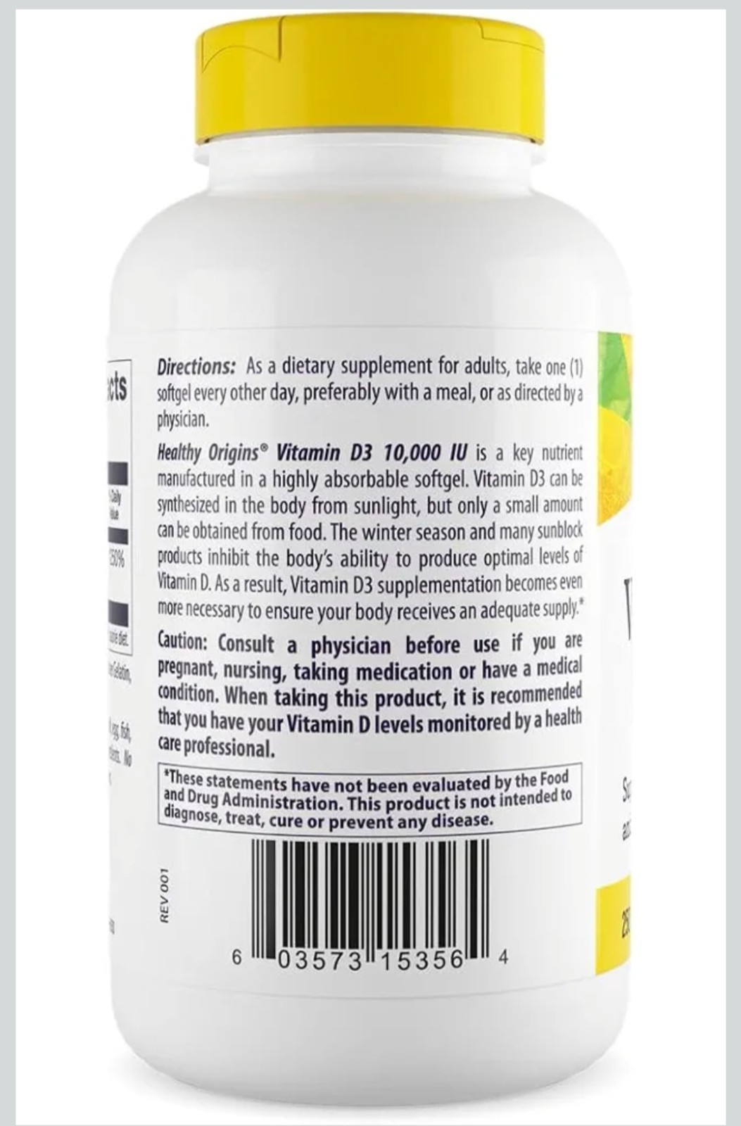 Healthy Origins Vitamin D3 10,000 IU (250 mcg), 360 Liquid Softgels – High…