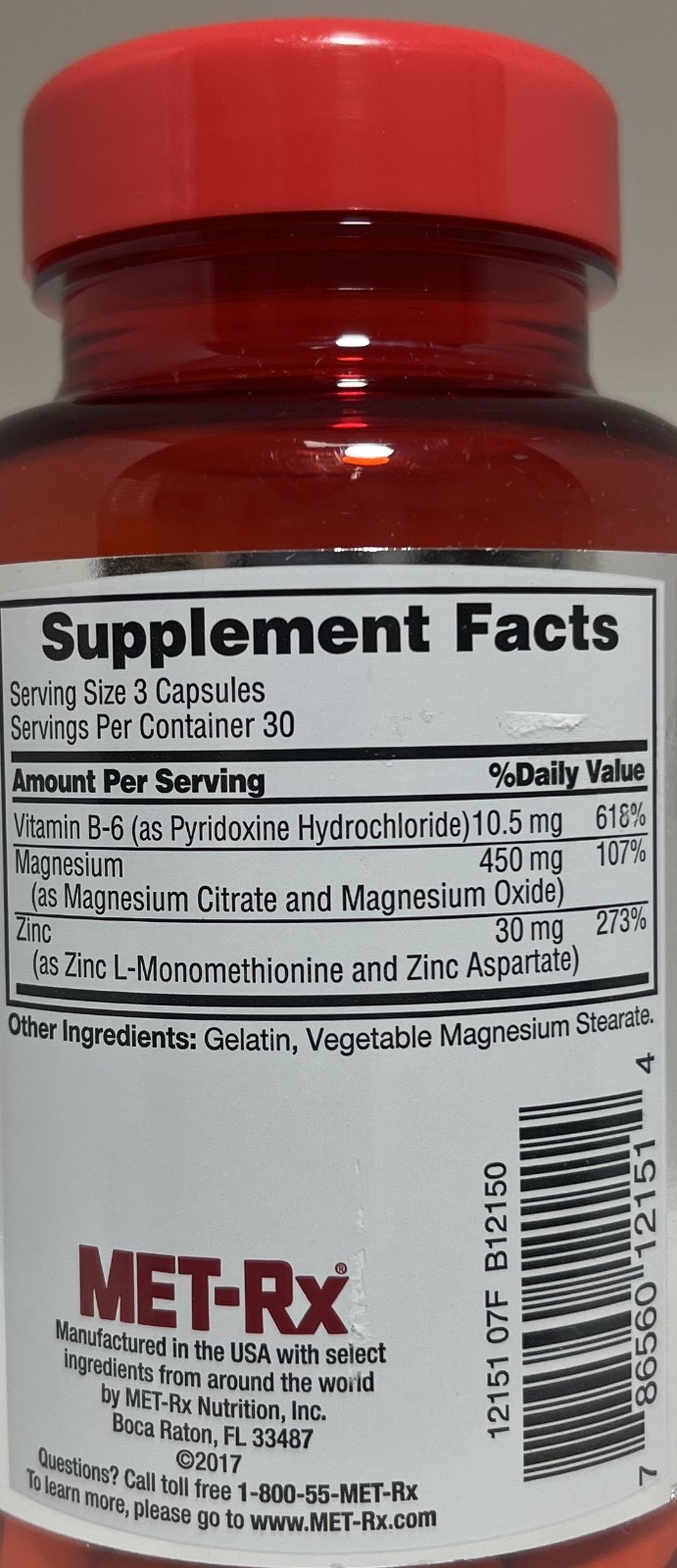 Met-Rx ZMA Zinc Magnesium Aspartate 90 Capsules – CLEARANCE BLOWOUT!!