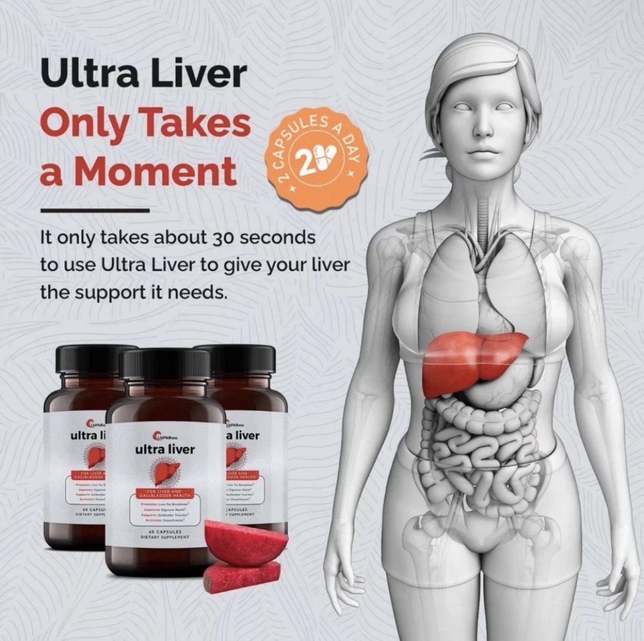 UpWellness Ultra Liver Supplement for Liver Health and Gallbladder Support….