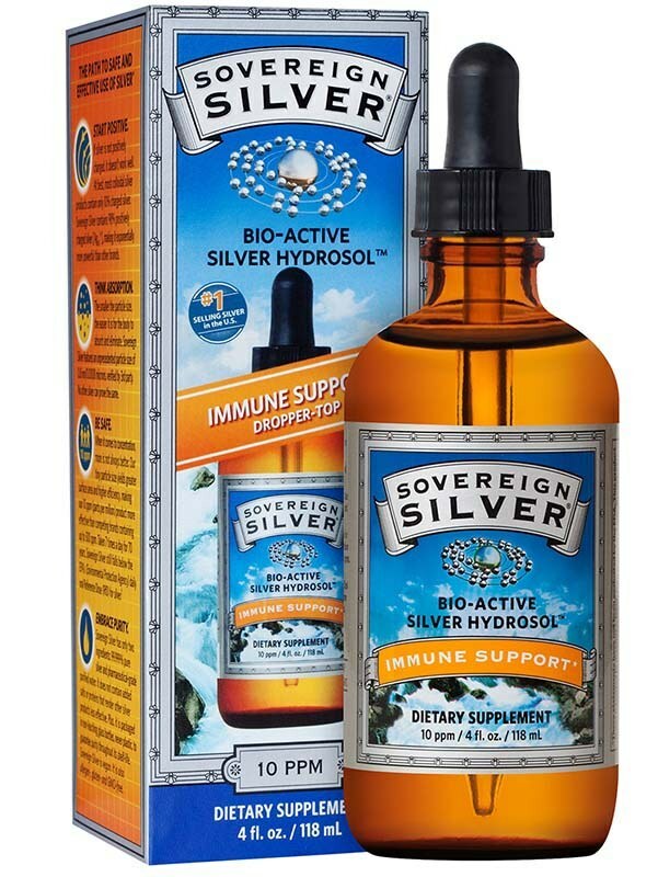Sovereign Silver – 4 oz Silver Hydrosol Dropper-Top – 10 PPM