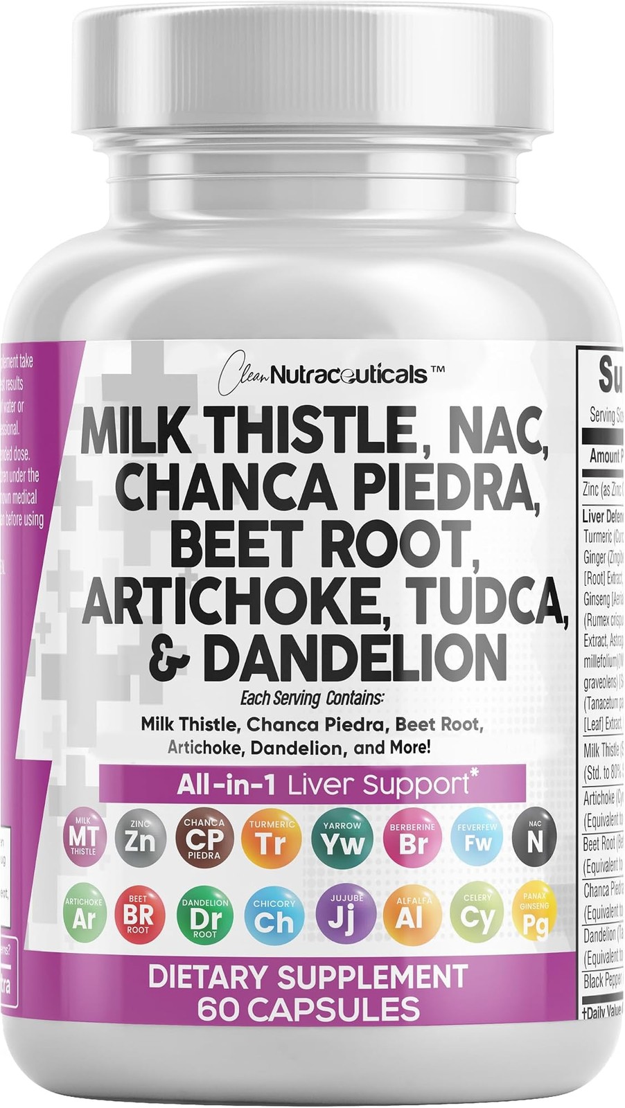 Clean Nutraceuticals Milk Thistle NAC Chanca Piedra Beet Root Artichoke Astra…