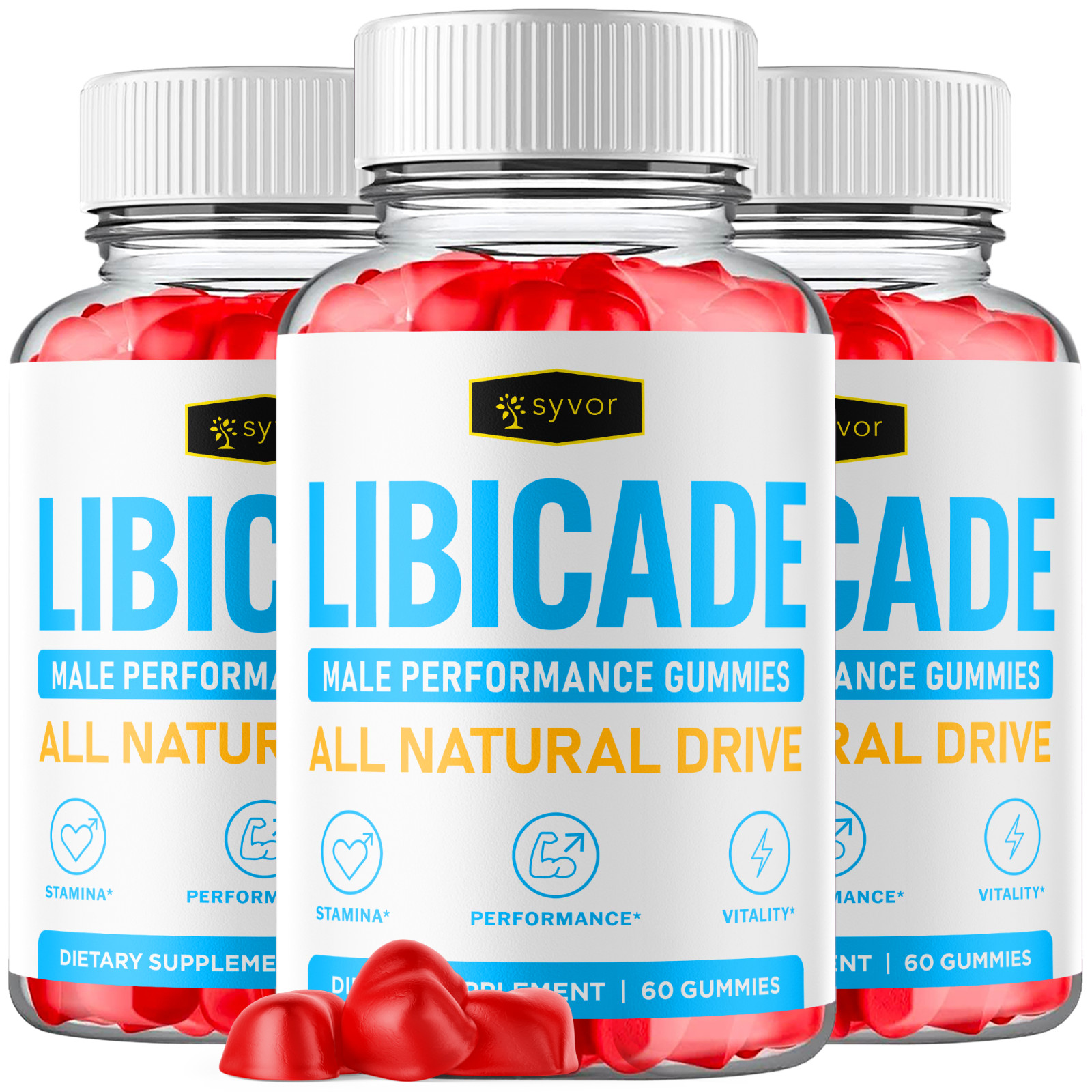 (3 Pack) Libicade Gummys Advanced Male Support Formula Vitamin 180 Gummies