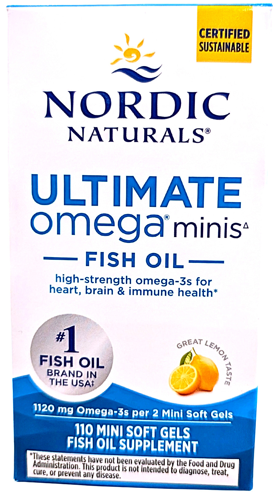 Nordic Naturals Ultimate Omega Minis 110 Count Lemon Flavor EXP 03/2029