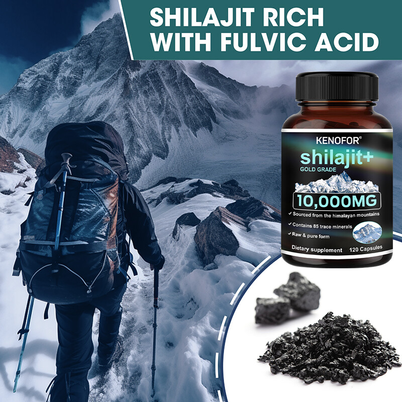 Himalayan Shilajit 10000mg Maximum Potency Organic Fulvic Acid 30 To 120 Caps
