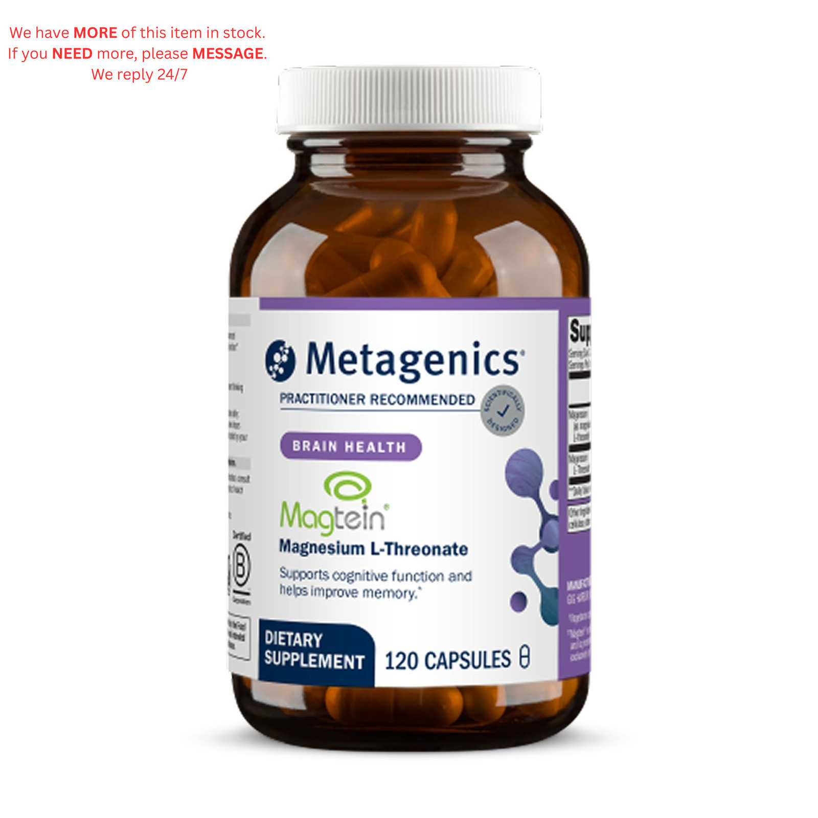 Metagenics Magnesium L-Threonate – Magtein 120 Count (Pack of 1)