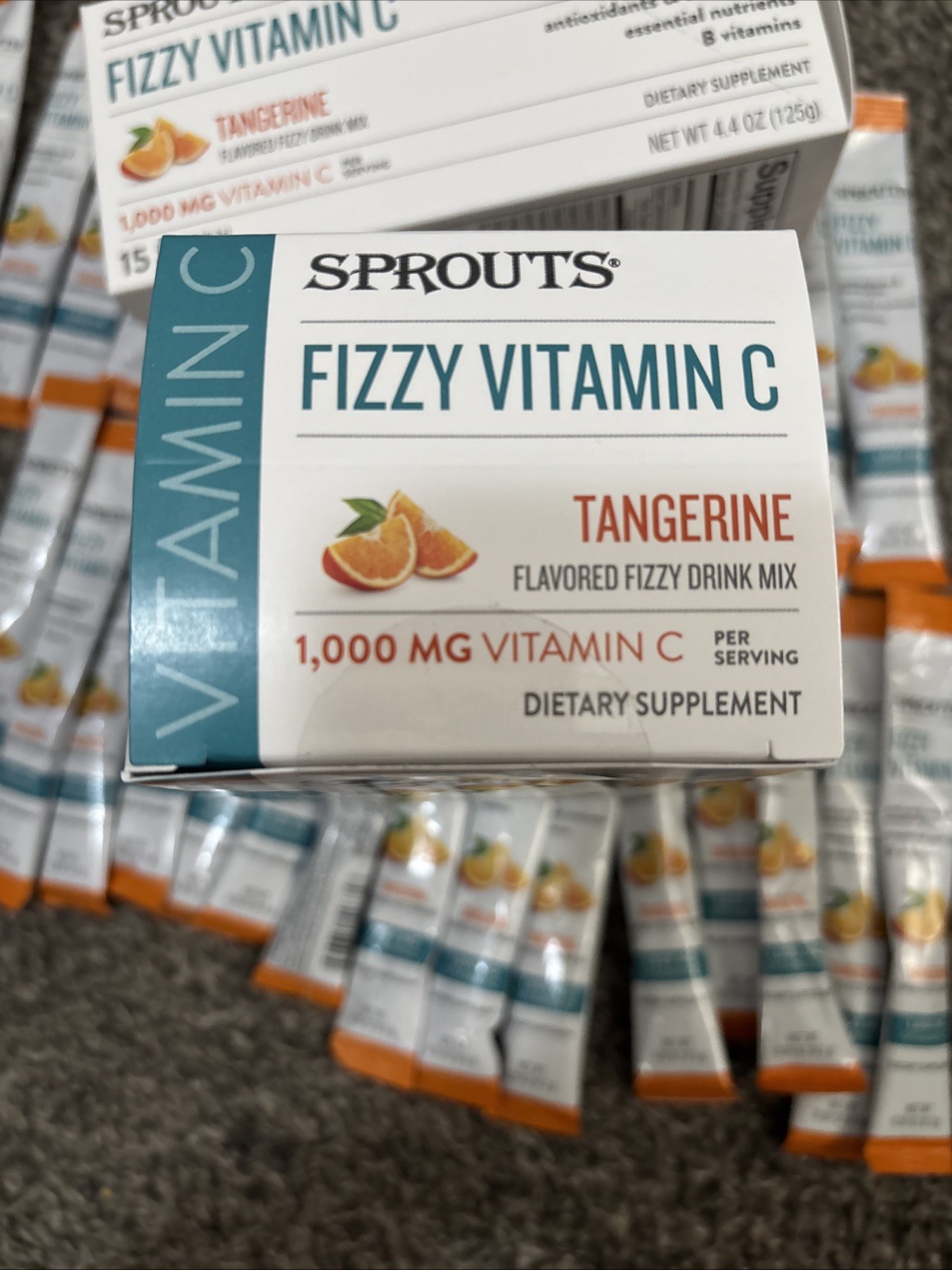 60 pk Sprouts Fizzy Vitamin C & B Tangerine electrolytes Drink Mix EmergenC LOT