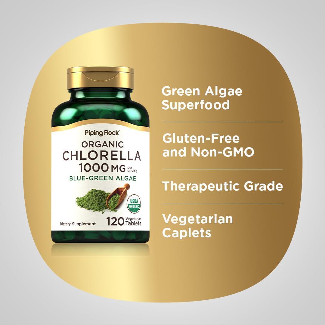 Chlorella Blue Green Algae 1000 Mg Superfood Broken Cell Wall Immune, 120 Tabs