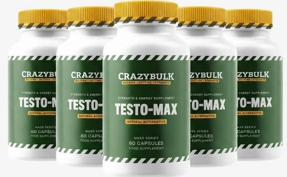 5 Pack CrazyBulk TESTO-MAX 60 Caps Workout Strength & Performance Support FS