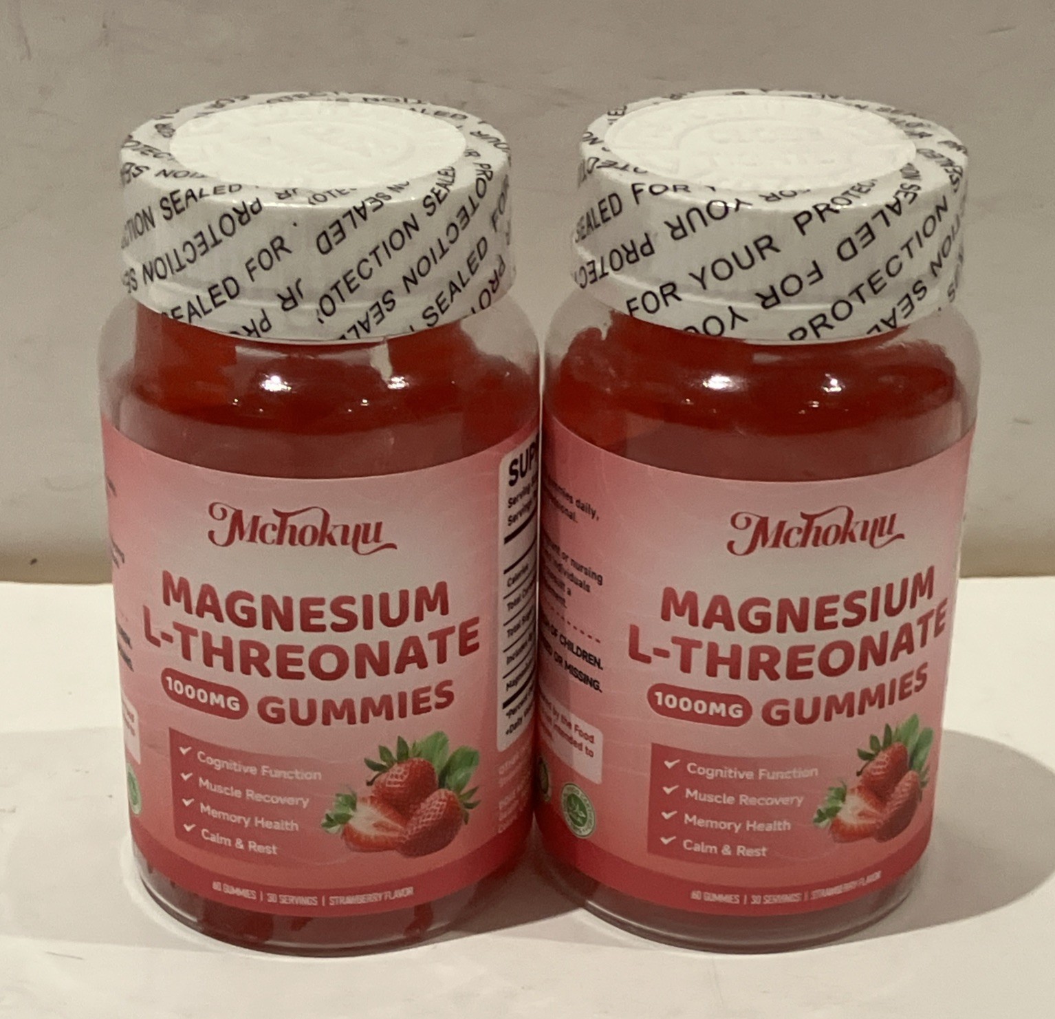 Magnesium L-Threonate Gummies 1000mg, 60 Count (Pack of 2)Exp 10/08/2027