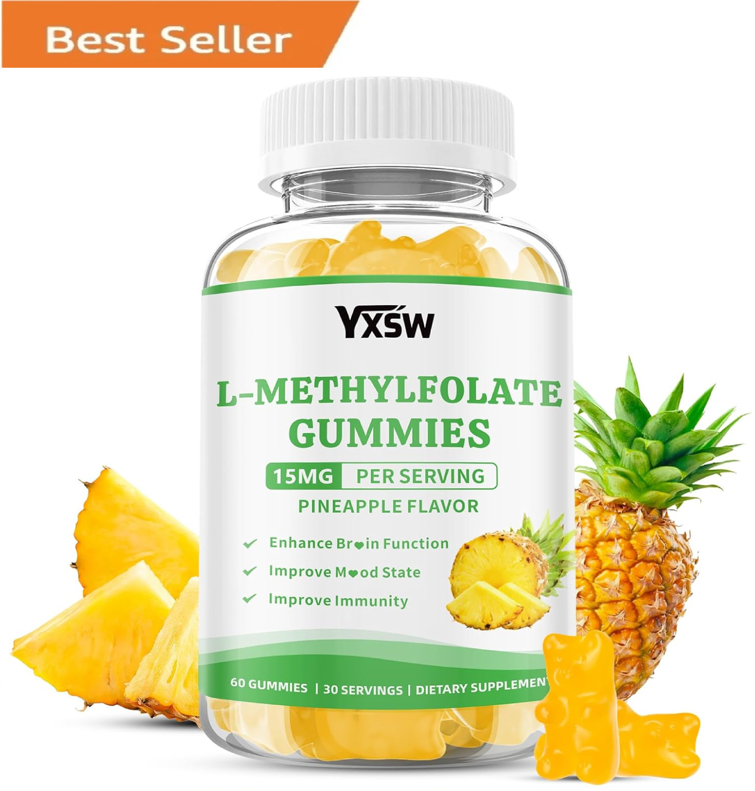 L-Methylfolate Gummies 15mg, Methylfolate Supplement, Folate Supplement for Supp