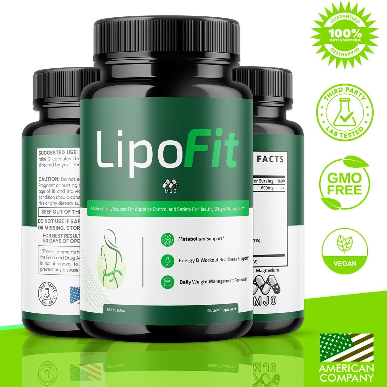 2PK Lipo Fit with All Natural Ingredients Metabolism & Energy Support Supplement