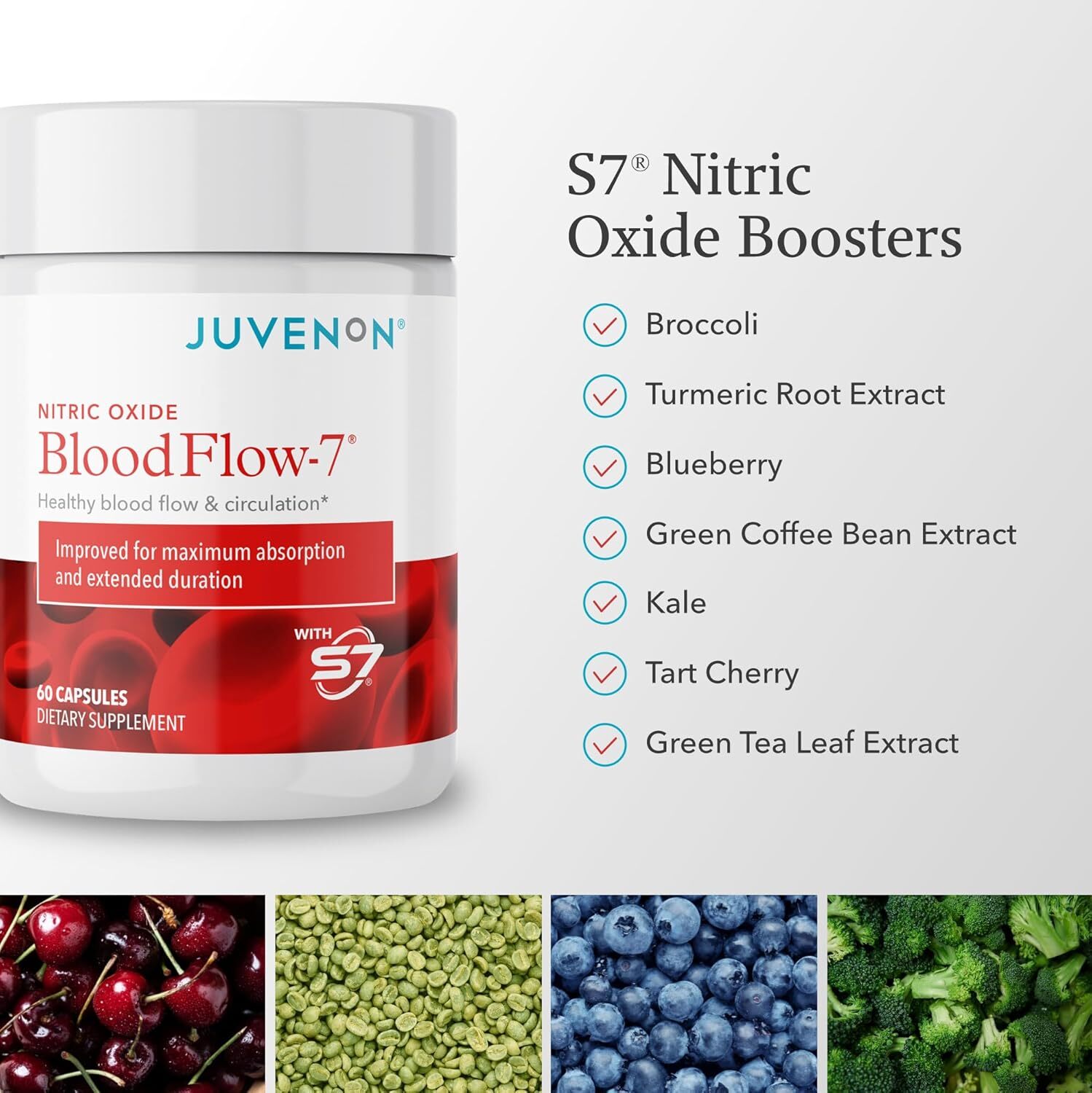 Juvenon BloodFlow7 Blood Circulation Support Formula 60ct Softgels^