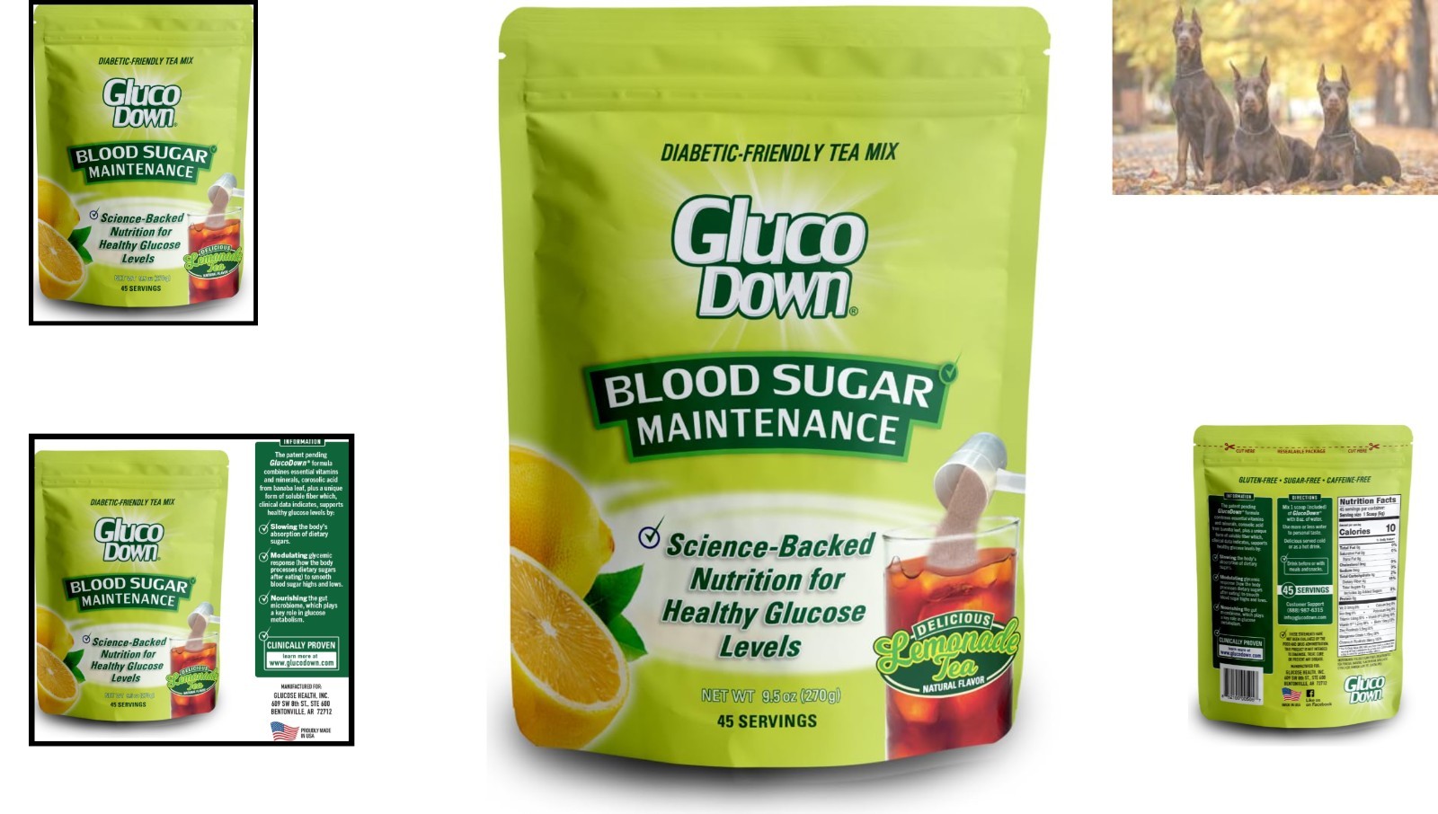 Patent Pending Lemonade & Tea Drink Mix for Healthy Blood Sugar – 45 Servings