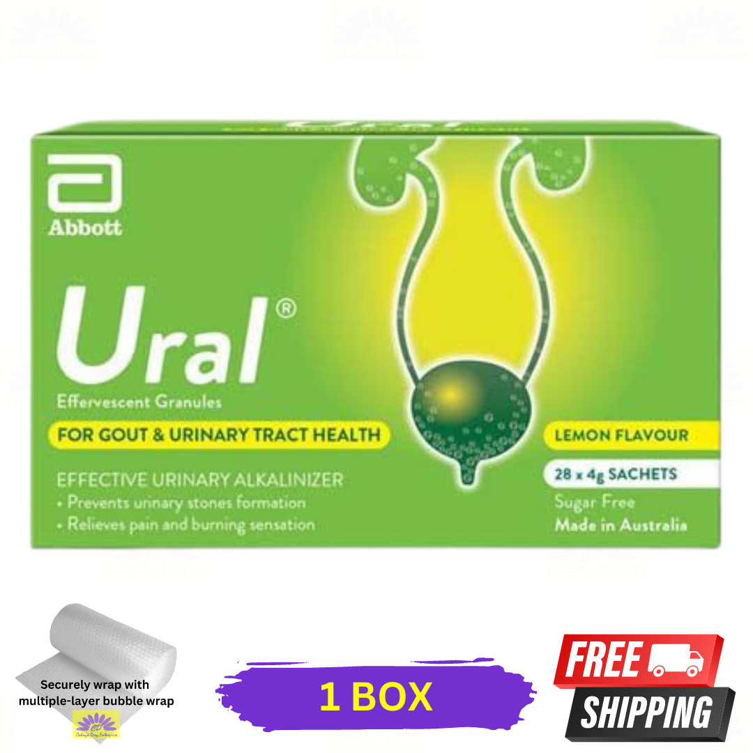 1 X Abbott Ural Effervescent Granules Urine Alkalinizer 4g x 28sachets
