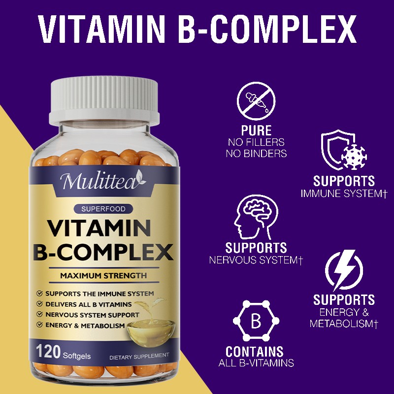 1/2/5X Vitamin B Complex Supplement – Super B Vitamin, Immune Boost, Energy