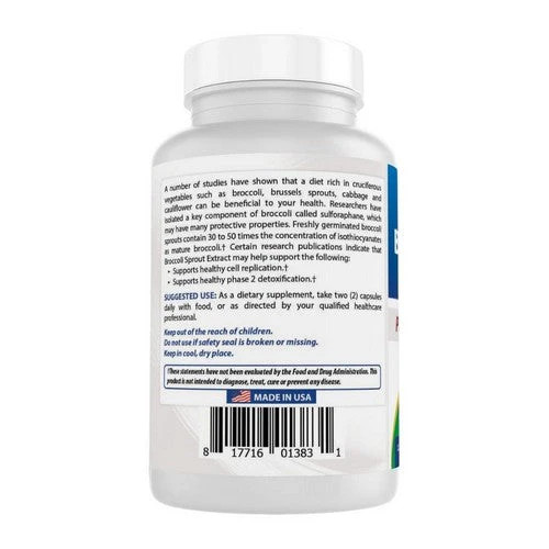 Broccoli Sprout Extract 1000 mg 120 Caps By Best Naturals