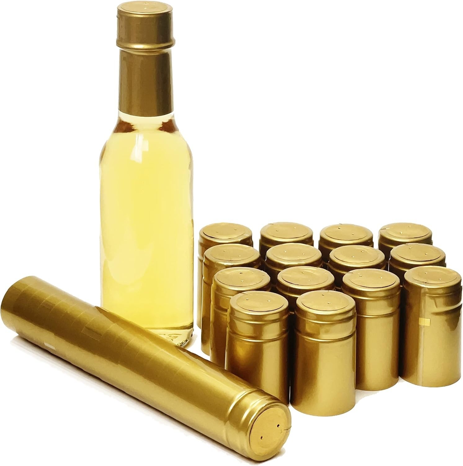 Gold PVC Heat Shrink Capsules 28x50mm – Attractive & Secure Packaging